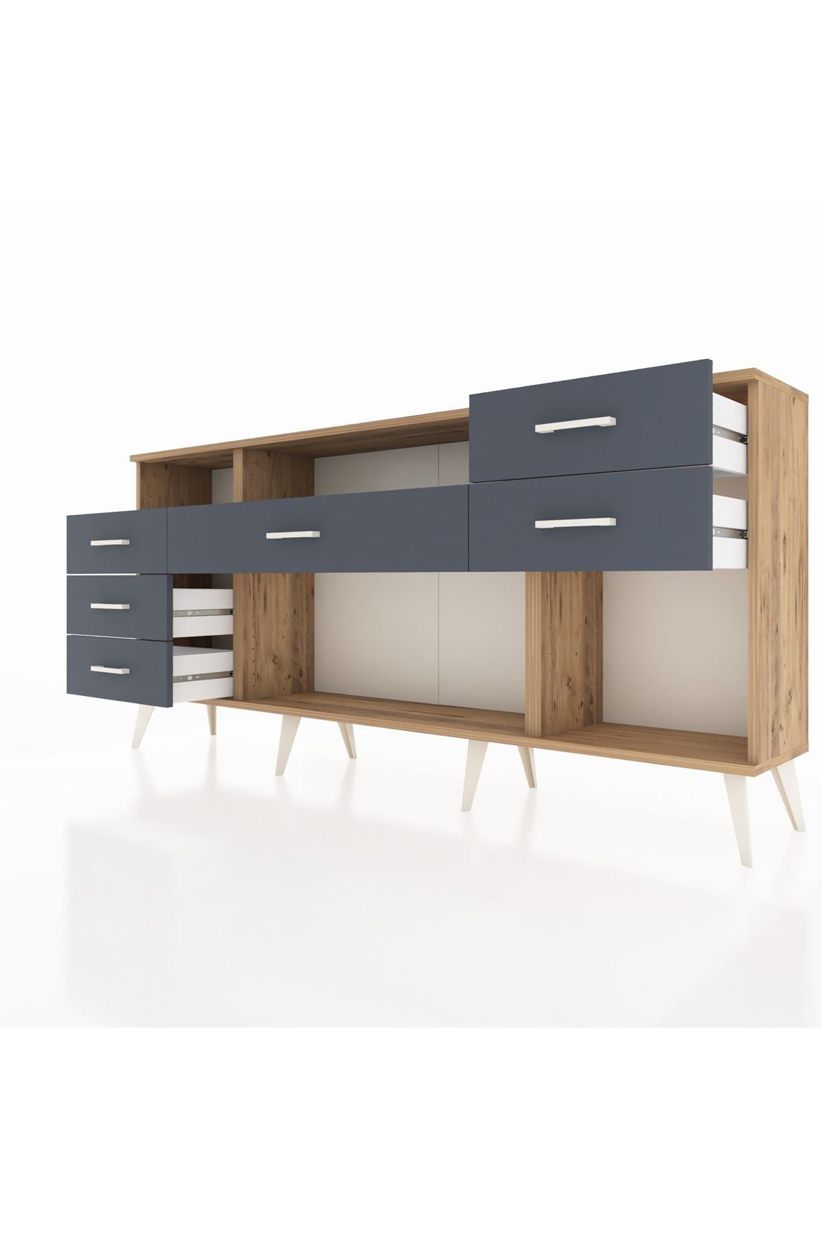 Arges Konsol 2 Raflı 6 Çekmeceli 176x30x83 - S148M012V26A