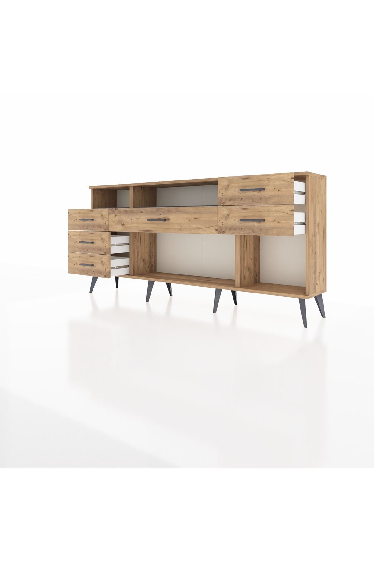 Arges Konsol 2 Raflı 6 Çekmeceli 176x30x83 - S148M012V27A