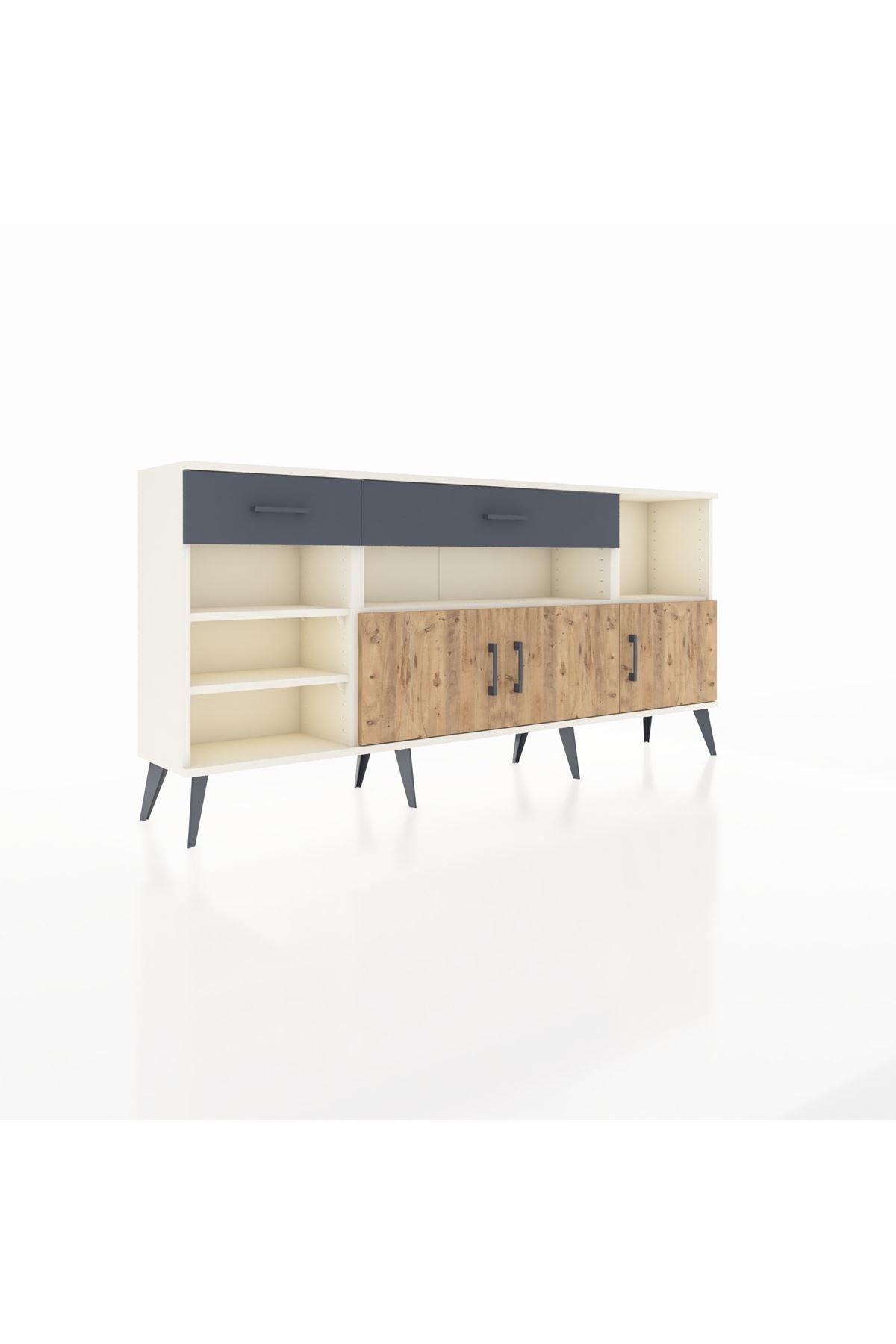 Arges Konsol 5 Raflı 2 Çekmeceli 3 Kapaklı 176x30x83 - S148M013V02A