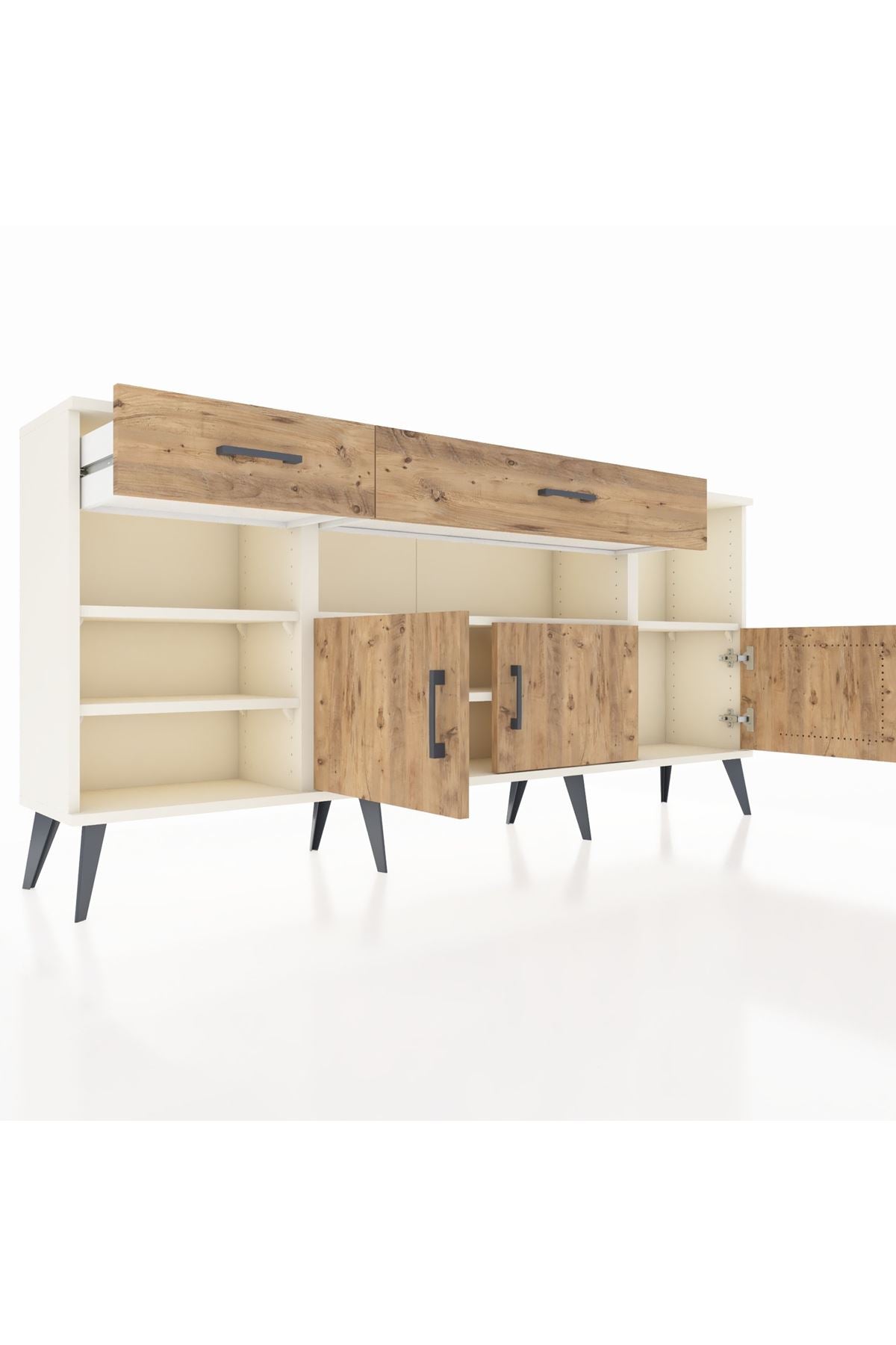 Arges Konsol 5 Raflı 2 Çekmeceli 3 Kapaklı 176x30x83 - S148M013V03A