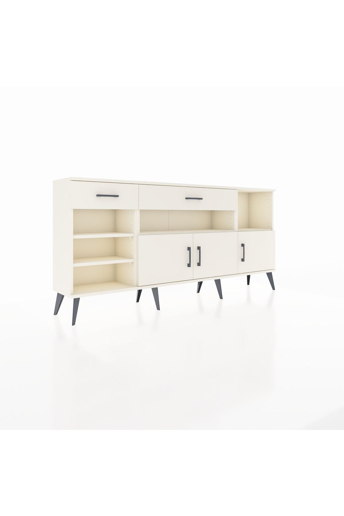 Arges Konsol 5 Raflı 2 Çekmeceli 3 Kapaklı 176x30x83 - S148M013V04A