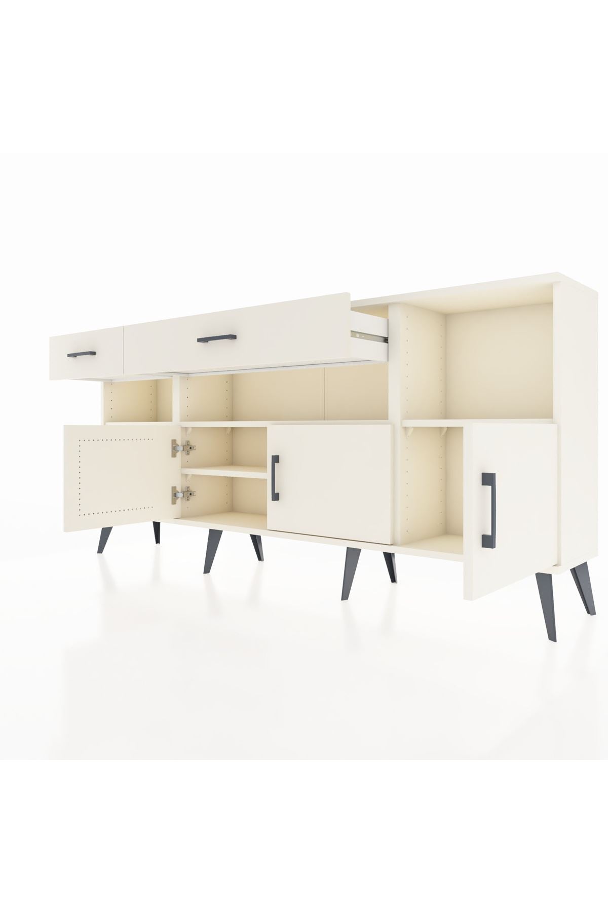 Arges Konsol 5 Raflı 2 Çekmeceli 3 Kapaklı 176x30x83 - S148M013V04A
