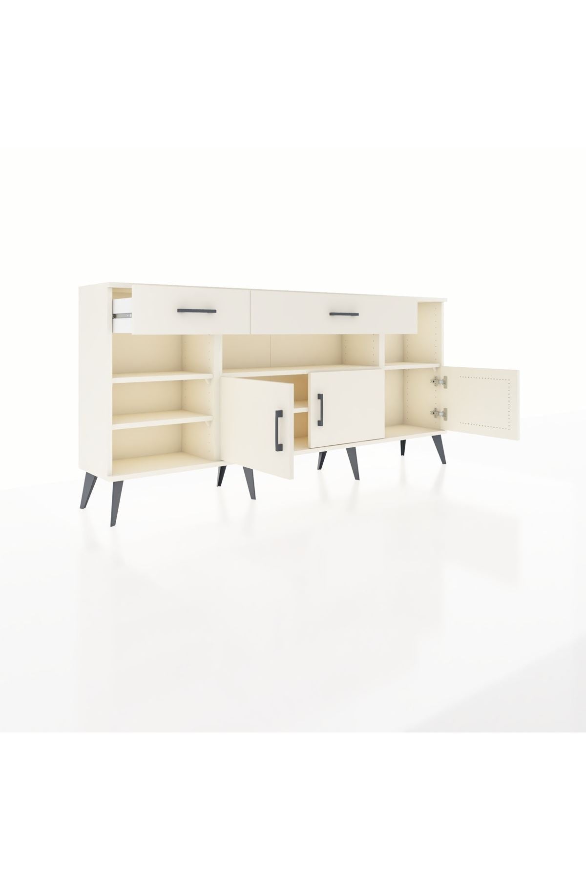 Arges Konsol 5 Raflı 2 Çekmeceli 3 Kapaklı 176x30x83 - S148M013V04A