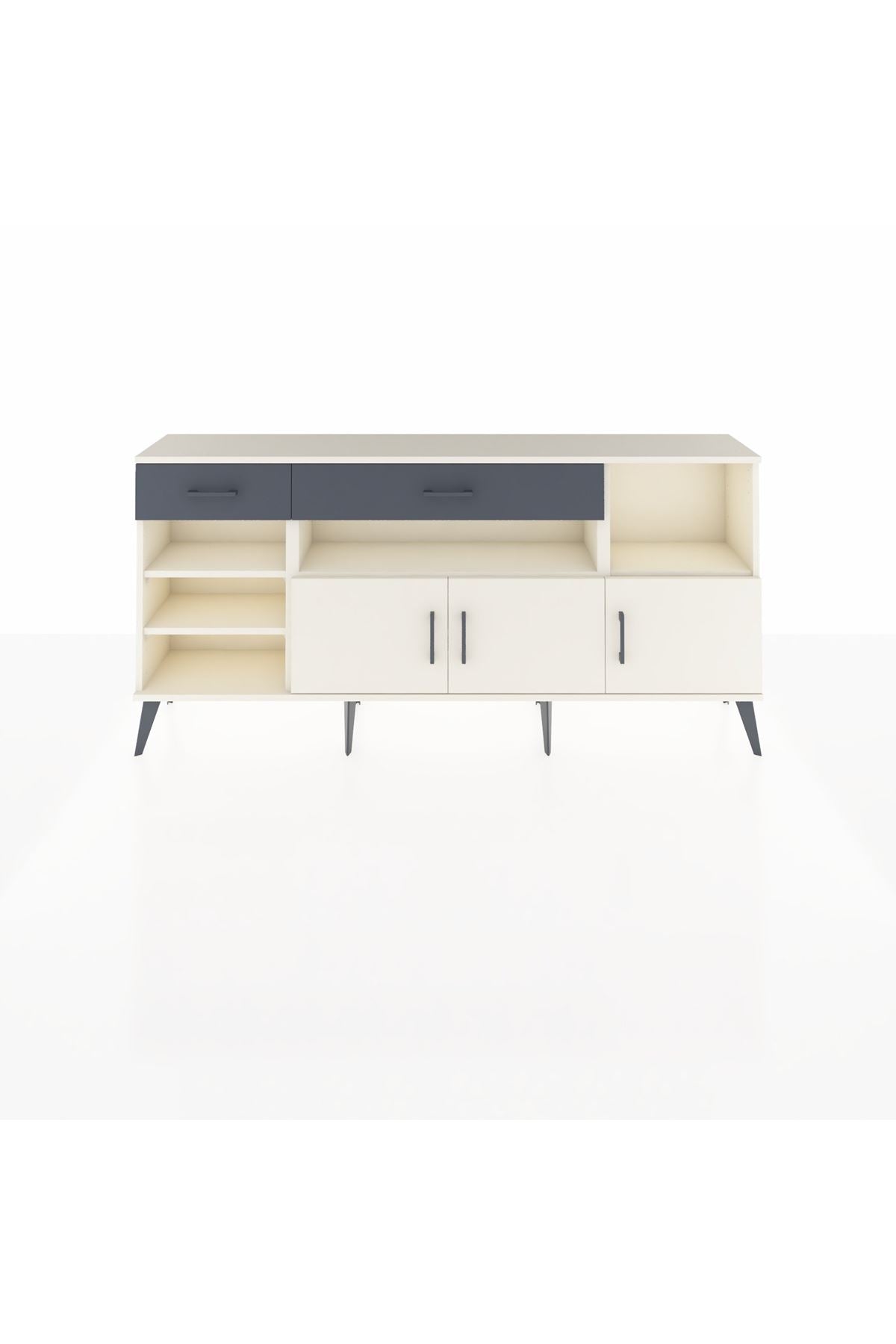 Arges Konsol 5 Raflı 2 Çekmeceli 3 Kapaklı 176x30x83 - S148M013V05A