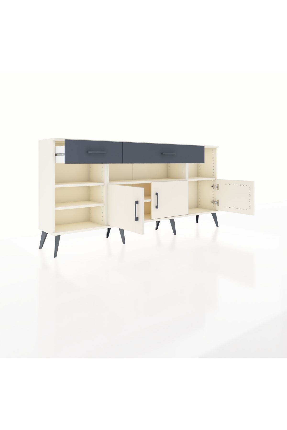 Arges Konsol 5 Raflı 2 Çekmeceli 3 Kapaklı 176x30x83 - S148M013V05A