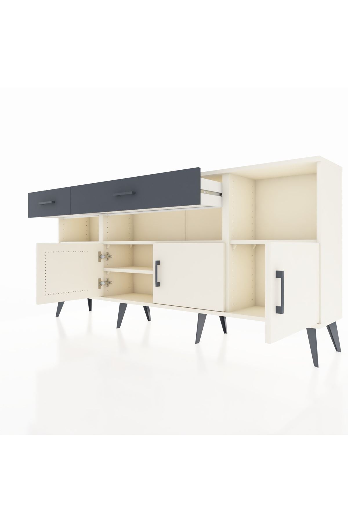 Arges Konsol 5 Raflı 2 Çekmeceli 3 Kapaklı 176x30x83 - S148M013V05A
