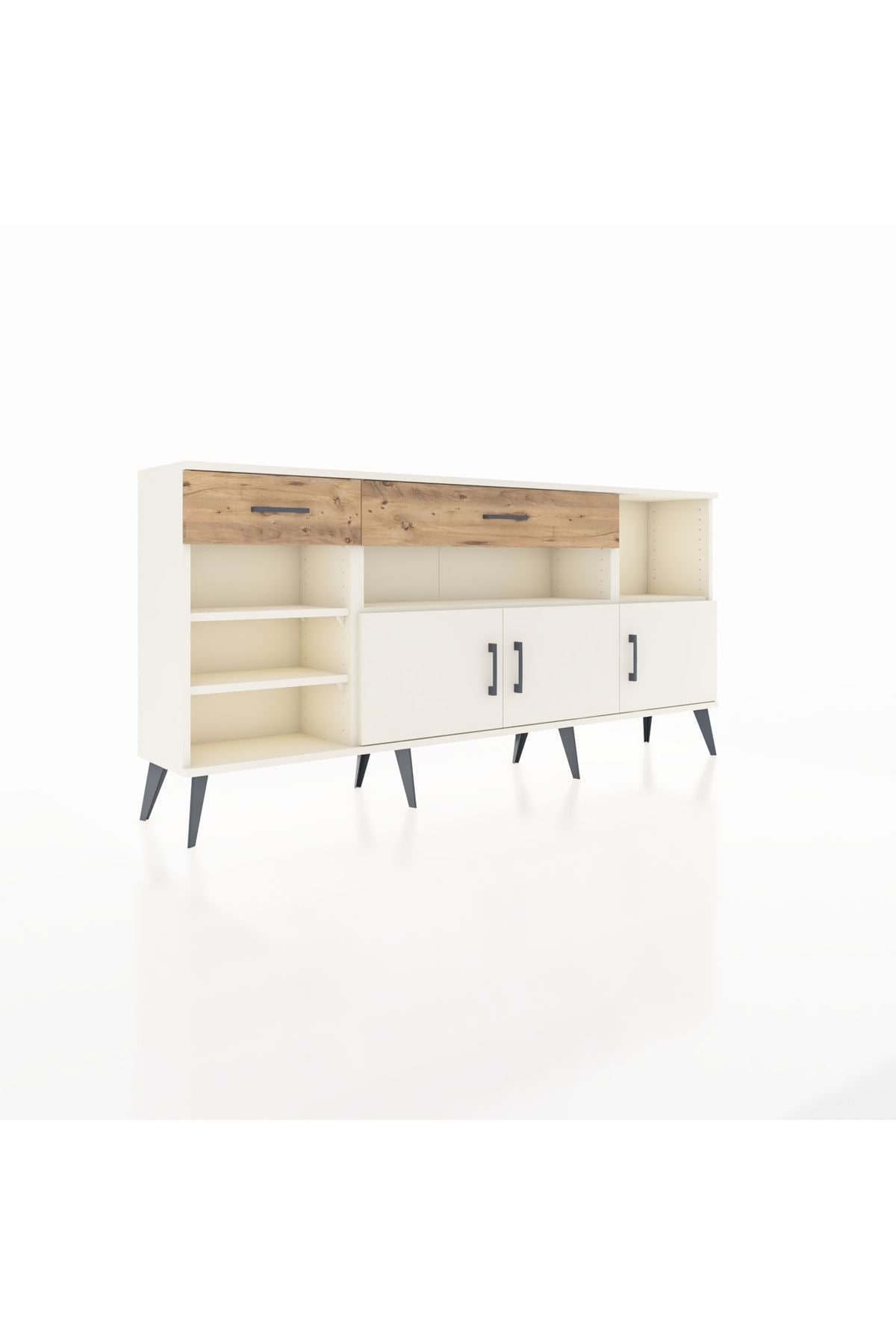 Arges Konsol 5 Raflı 2 Çekmeceli 3 Kapaklı 176x30x83 - S148M013V06A