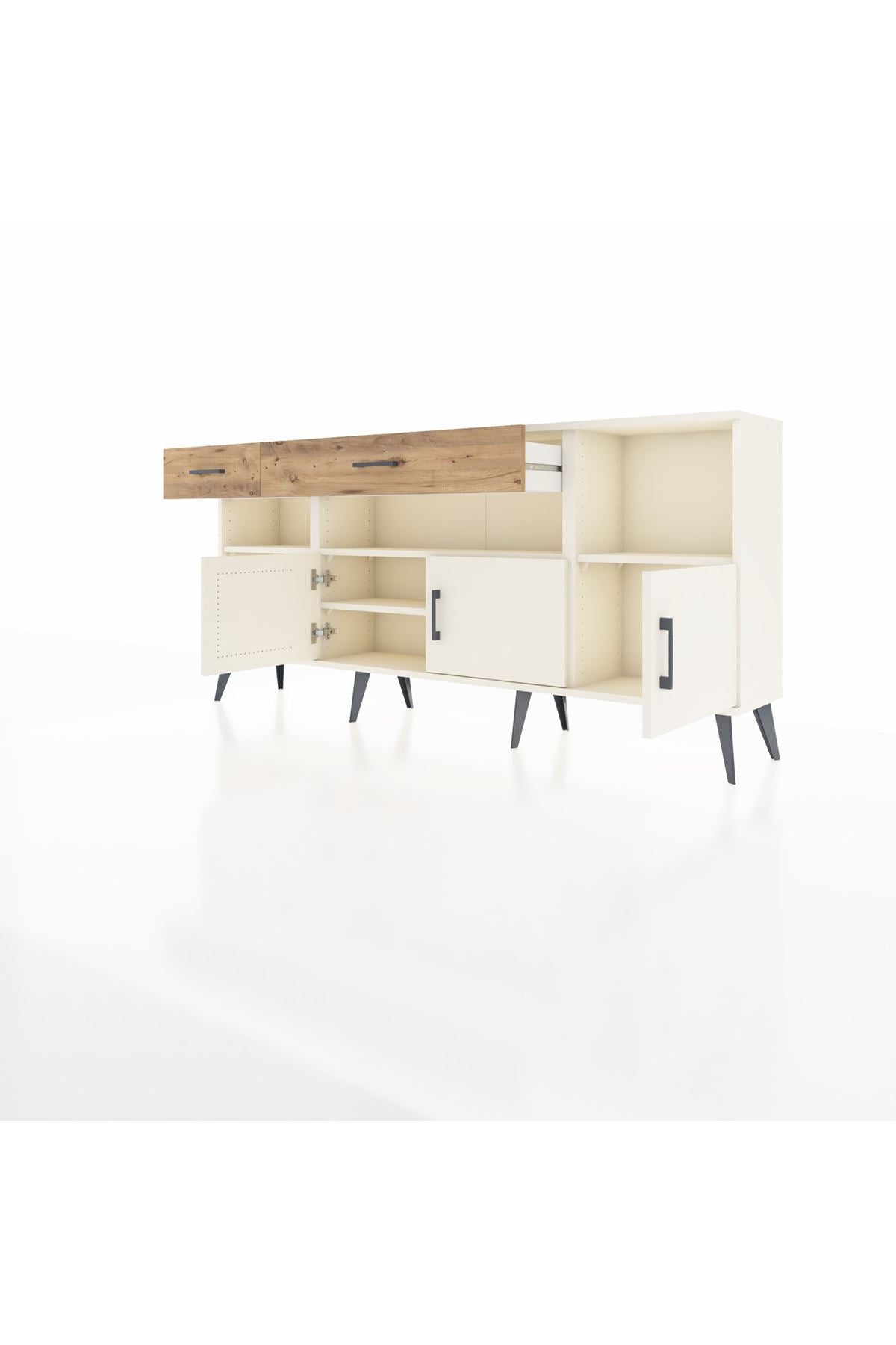 Arges Konsol 5 Raflı 2 Çekmeceli 3 Kapaklı 176x30x83 - S148M013V06A