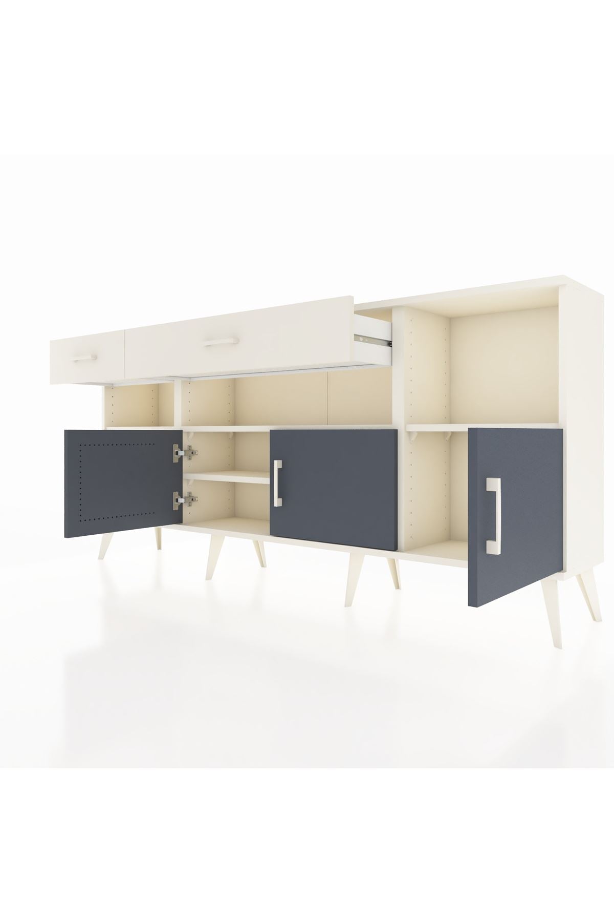 Arges Konsol 5 Raflı 2 Çekmeceli 3 Kapaklı 176x30x83 - S148M013V07A