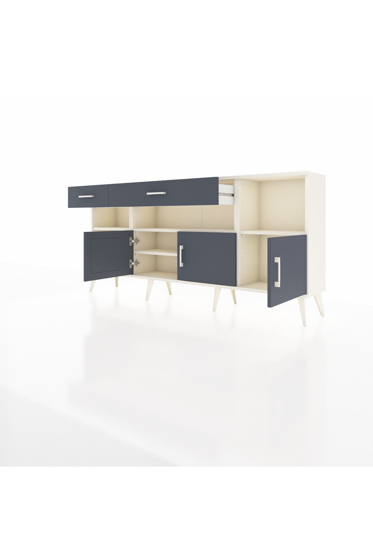 Arges Konsol 5 Raflı 2 Çekmeceli 3 Kapaklı 176x30x83 - S148M013V08A