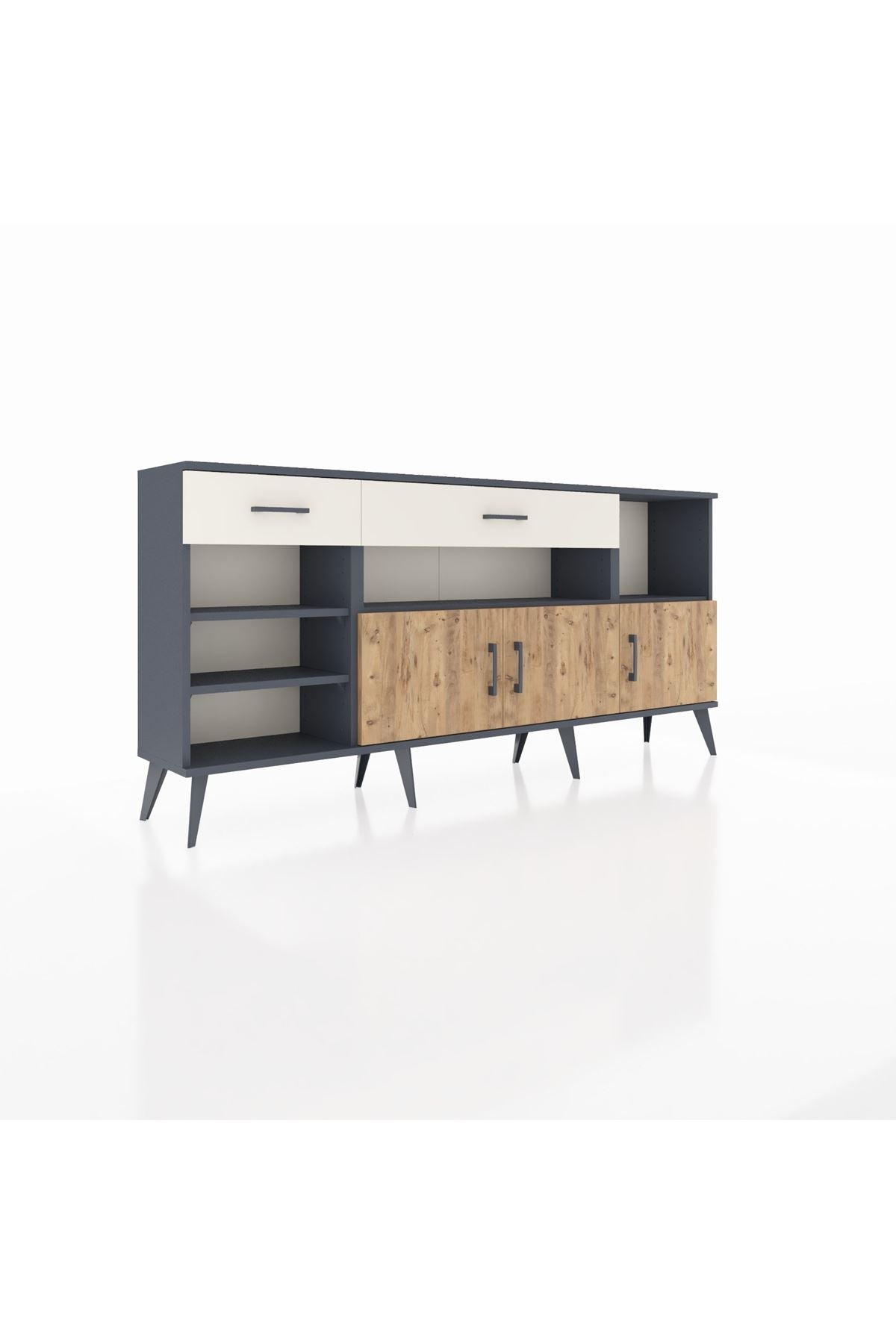 Arges Konsol 5 Raflı 2 Çekmeceli 3 Kapaklı 176x30x83 - S148M013V10A