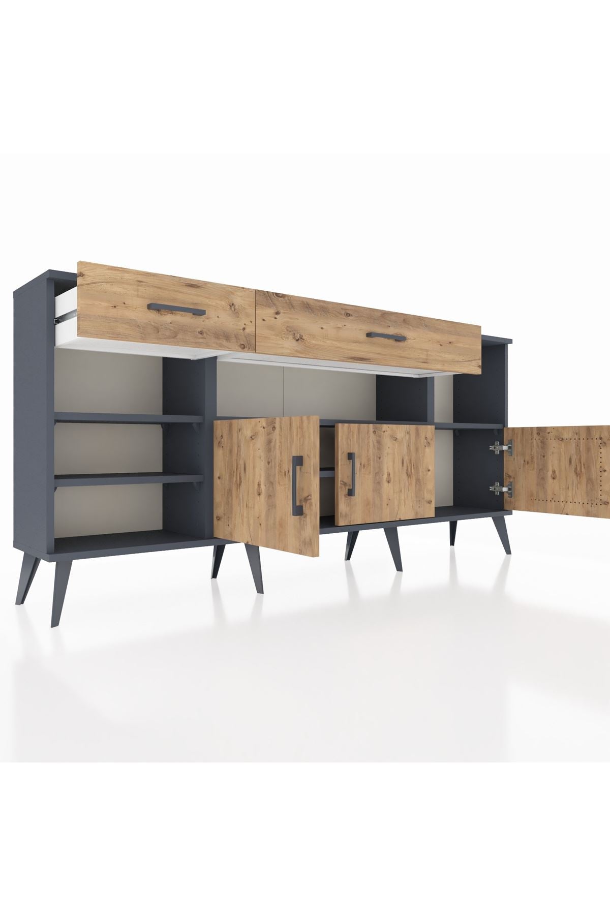 Arges Konsol 5 Raflı 2 Çekmeceli 3 Kapaklı 176x30x83 - S148M013V12A