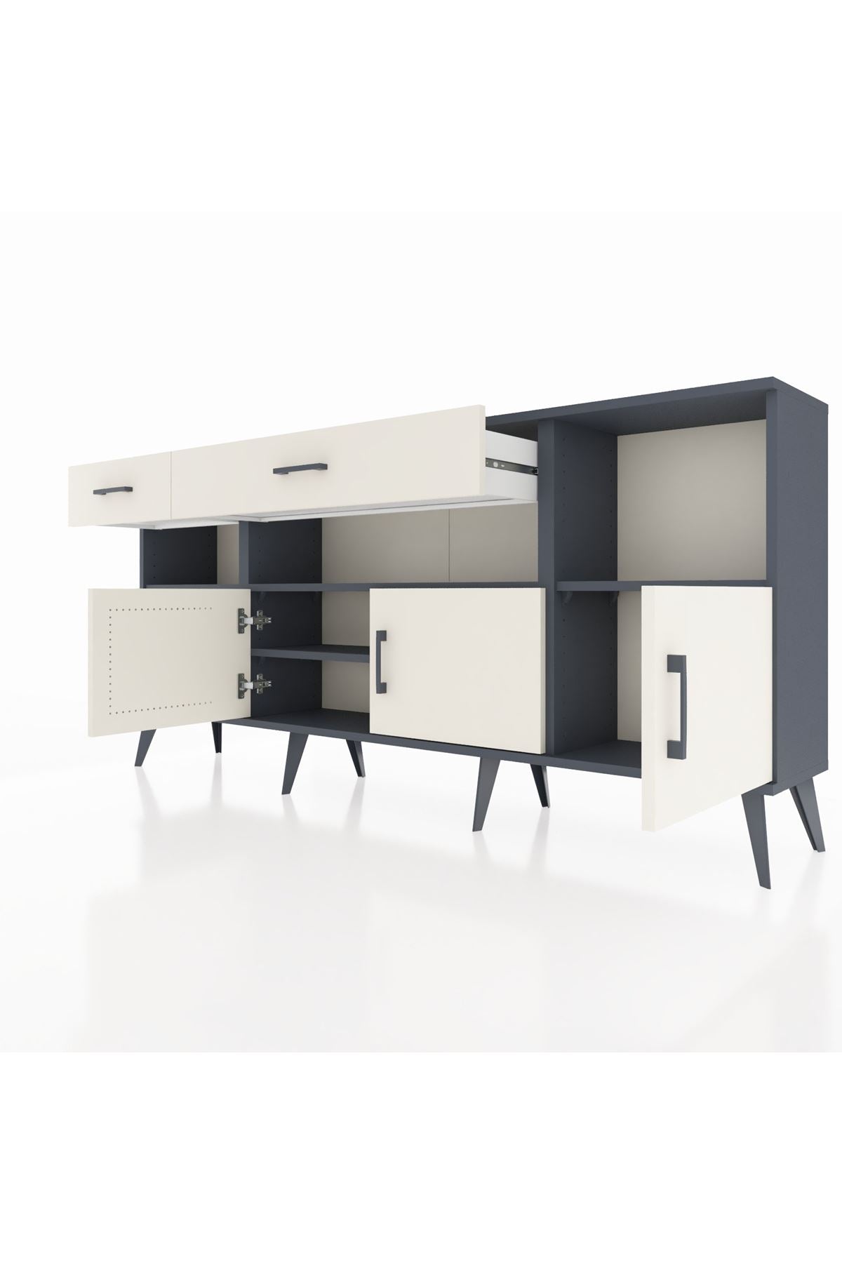 Arges Konsol 5 Raflı 2 Çekmeceli 3 Kapaklı 176x30x83 - S148M013V13A