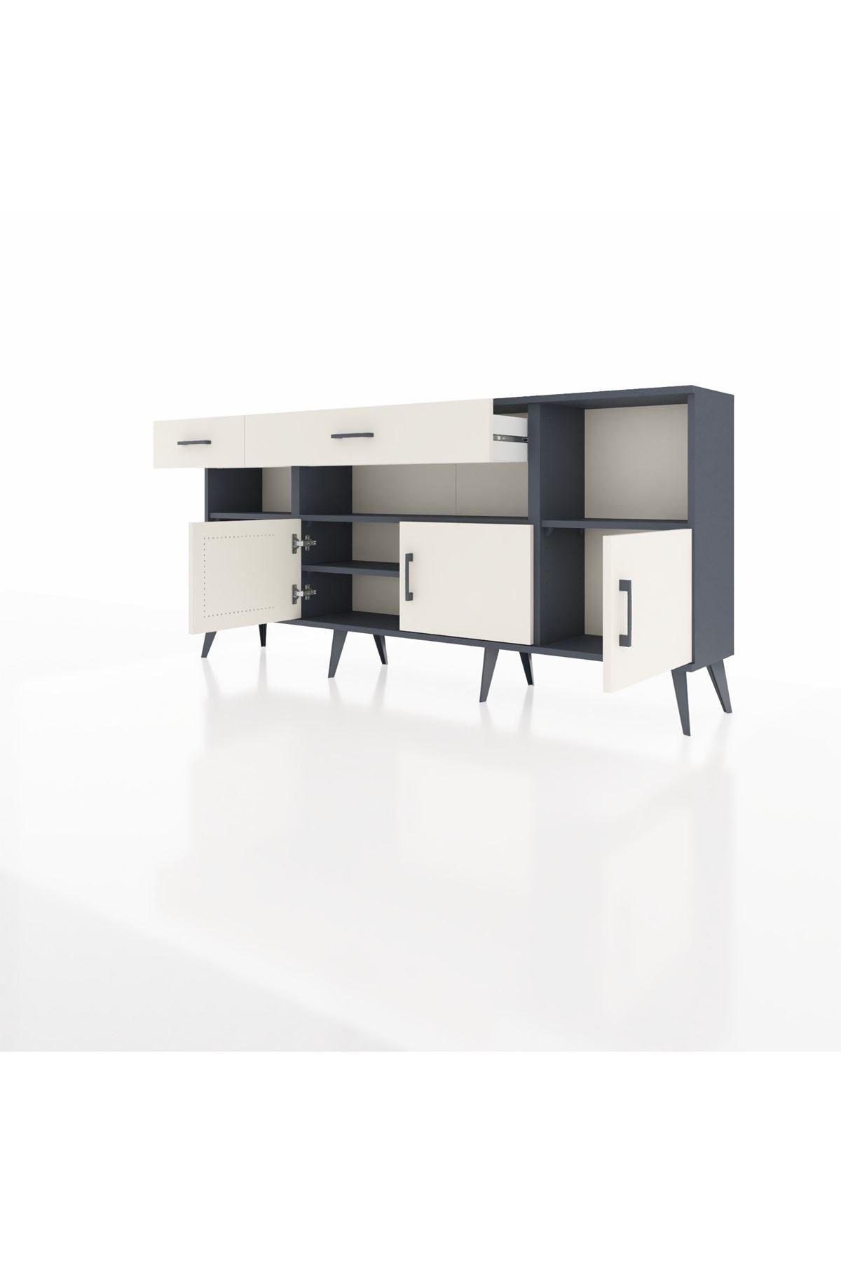 Arges Konsol 5 Raflı 2 Çekmeceli 3 Kapaklı 176x30x83 - S148M013V13A