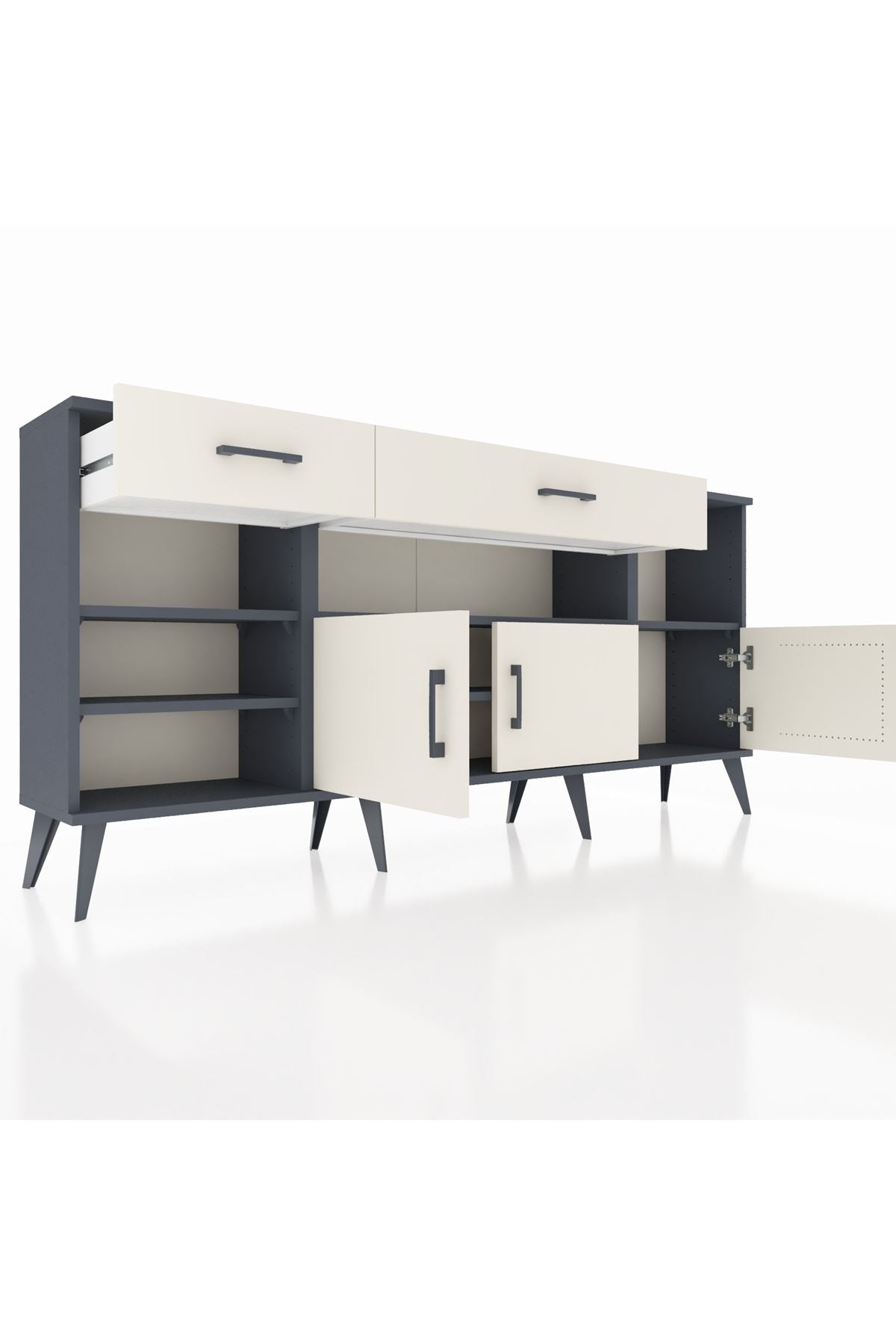 Arges Konsol 5 Raflı 2 Çekmeceli 3 Kapaklı 176x30x83 - S148M013V13A
