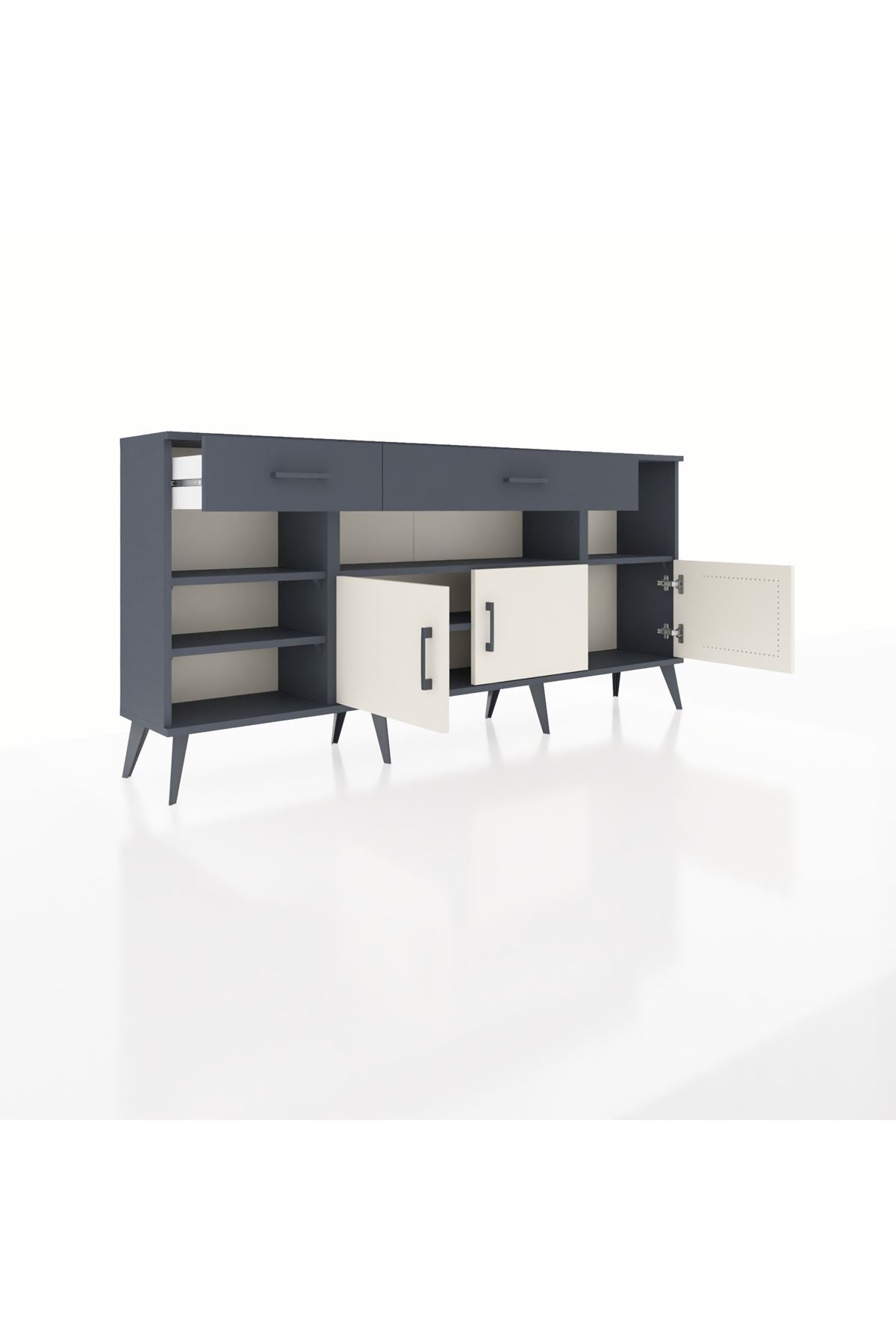 Arges Konsol 5 Raflı 2 Çekmeceli 3 Kapaklı 176x30x83 - S148M013V14A