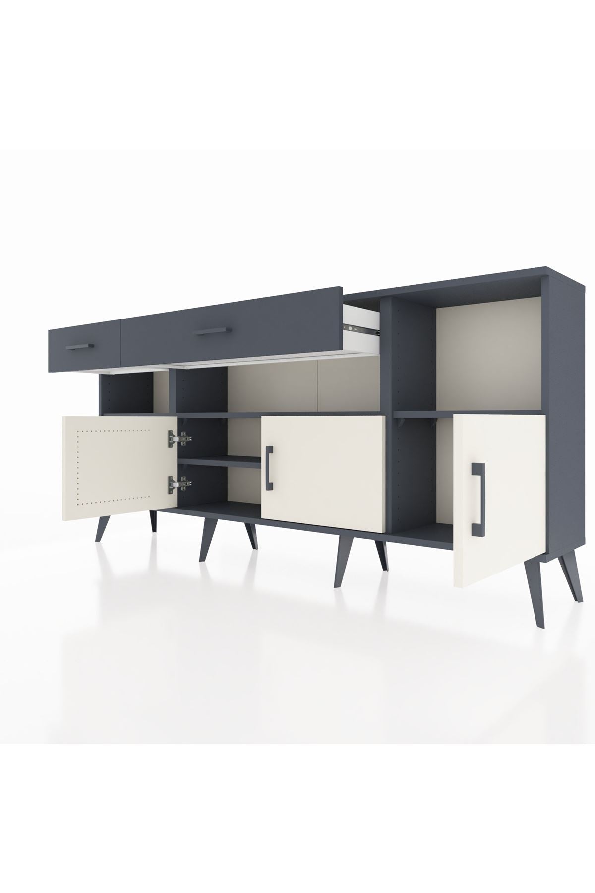 Arges Konsol 5 Raflı 2 Çekmeceli 3 Kapaklı 176x30x83 - S148M013V14A