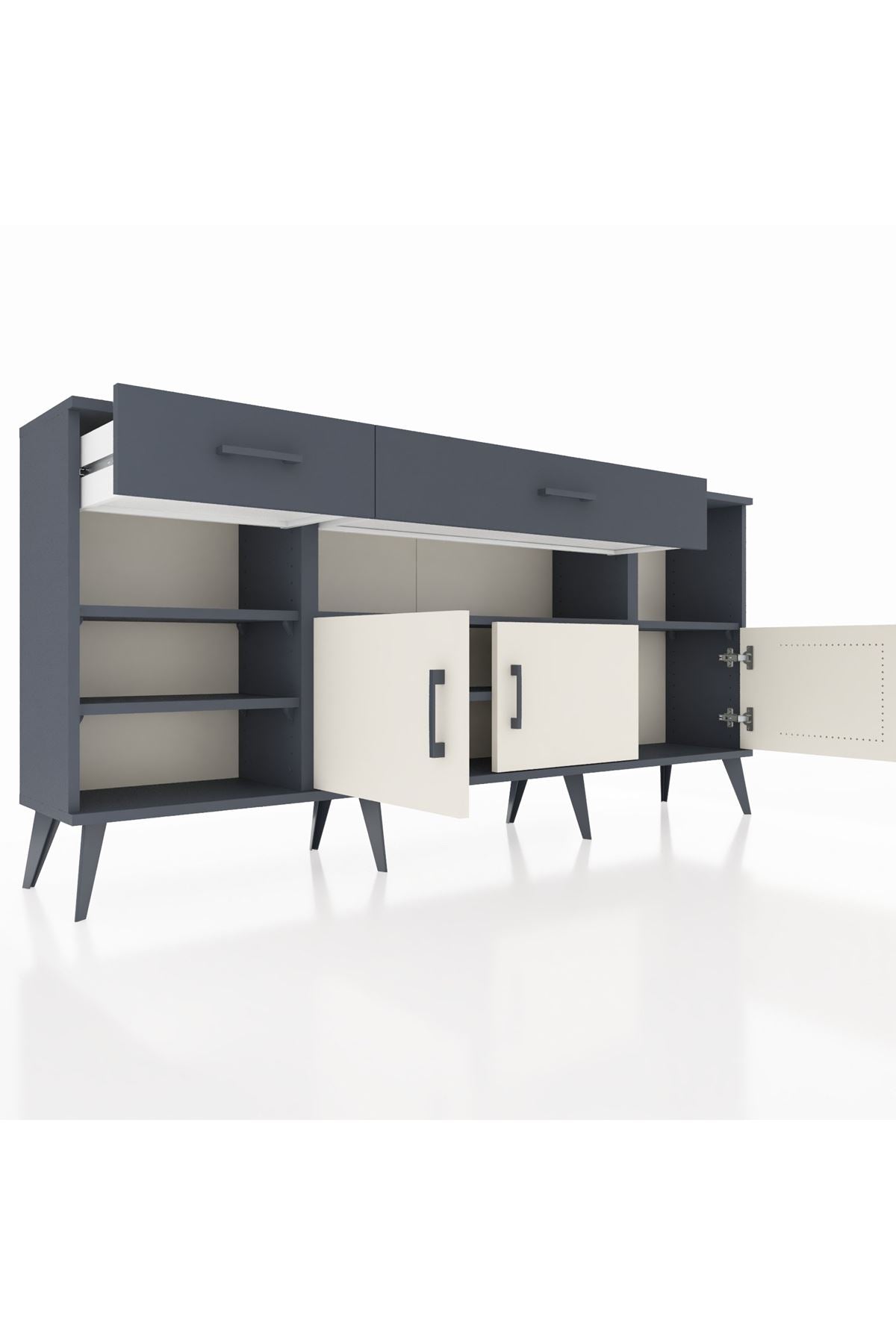 Arges Konsol 5 Raflı 2 Çekmeceli 3 Kapaklı 176x30x83 - S148M013V14A