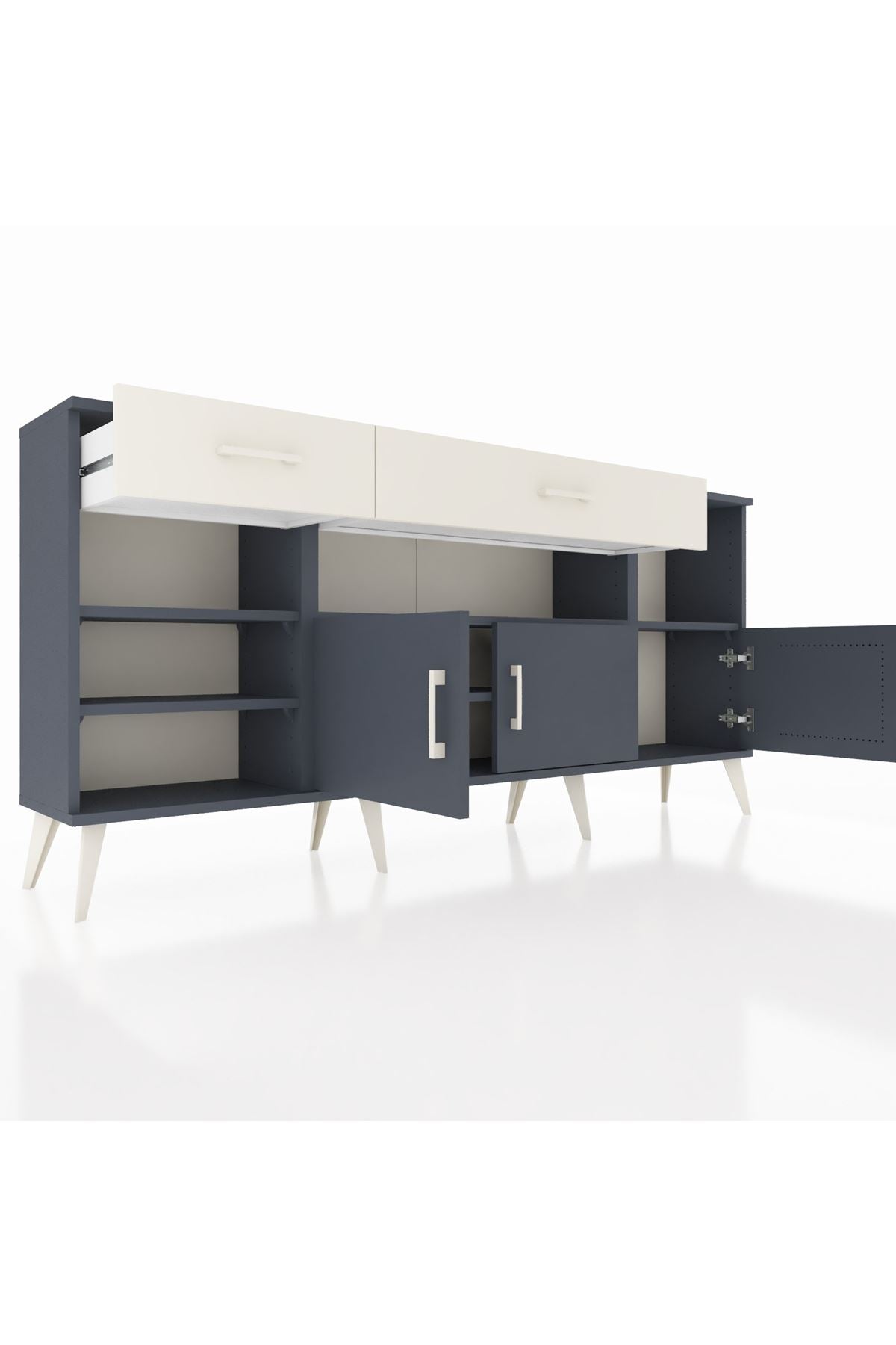 Arges Konsol 5 Raflı 2 Çekmeceli 3 Kapaklı 176x30x83 - S148M013V16A
