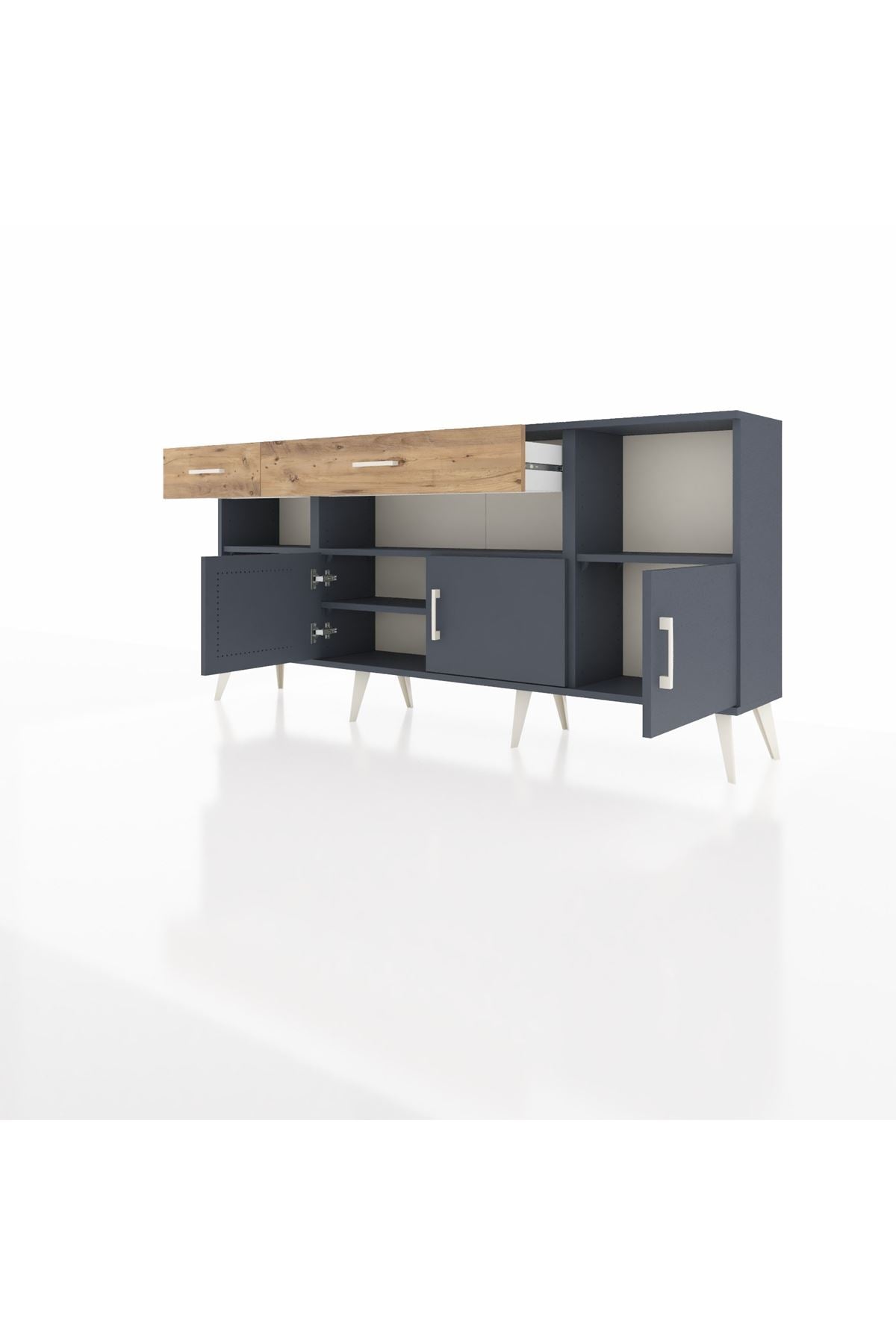 Arges Konsol 5 Raflı 2 Çekmeceli 3 Kapaklı 176x30x83 - S148M013V18A