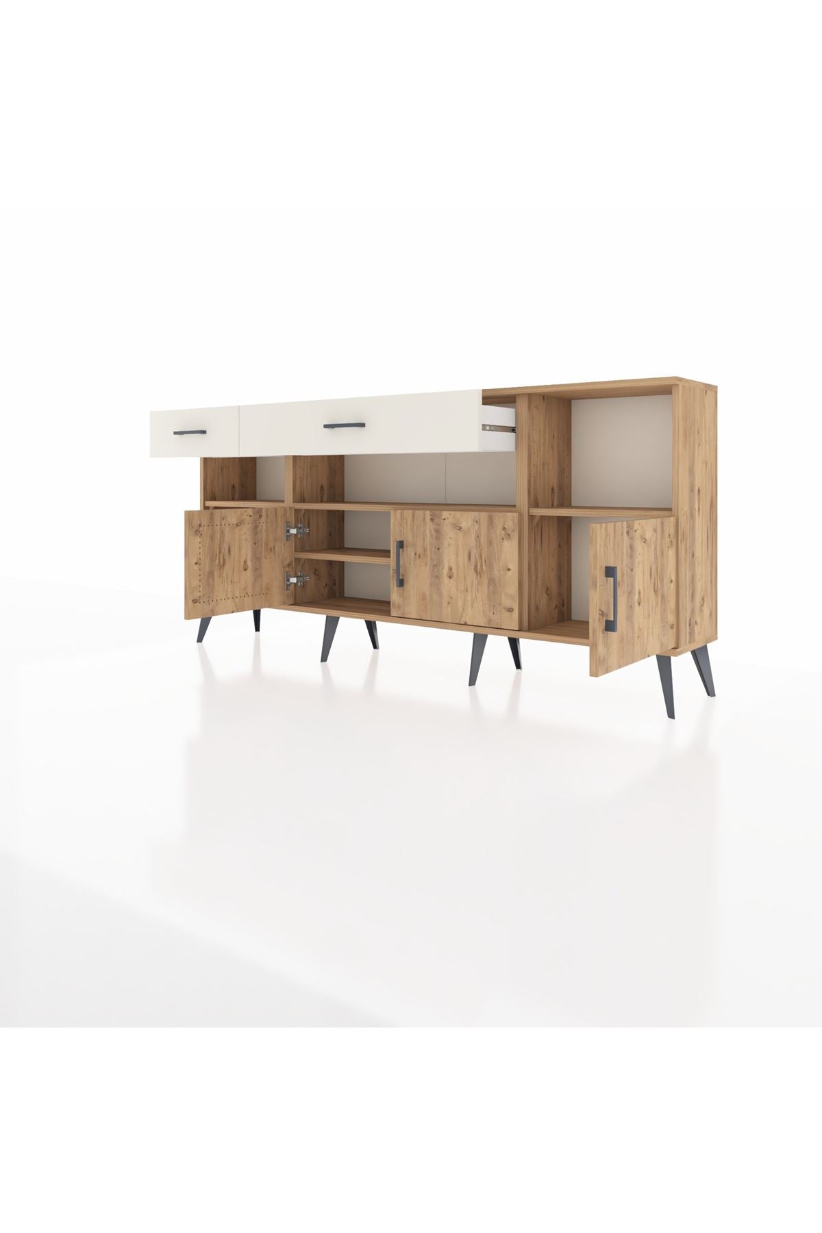 Arges Konsol 5 Raflı 2 Çekmeceli 3 Kapaklı 176x30x83 - S148M013V19A