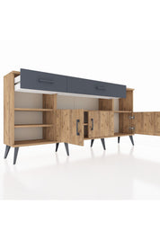 Arges Konsol 5 Raflı 2 Çekmeceli 3 Kapaklı 176x30x83 - S148M013V20A