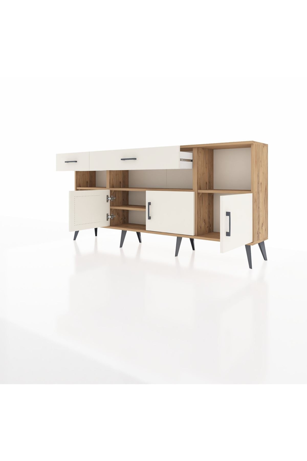 Arges Konsol 5 Raflı 2 Çekmeceli 3 Kapaklı 176x30x83 - S148M013V22A