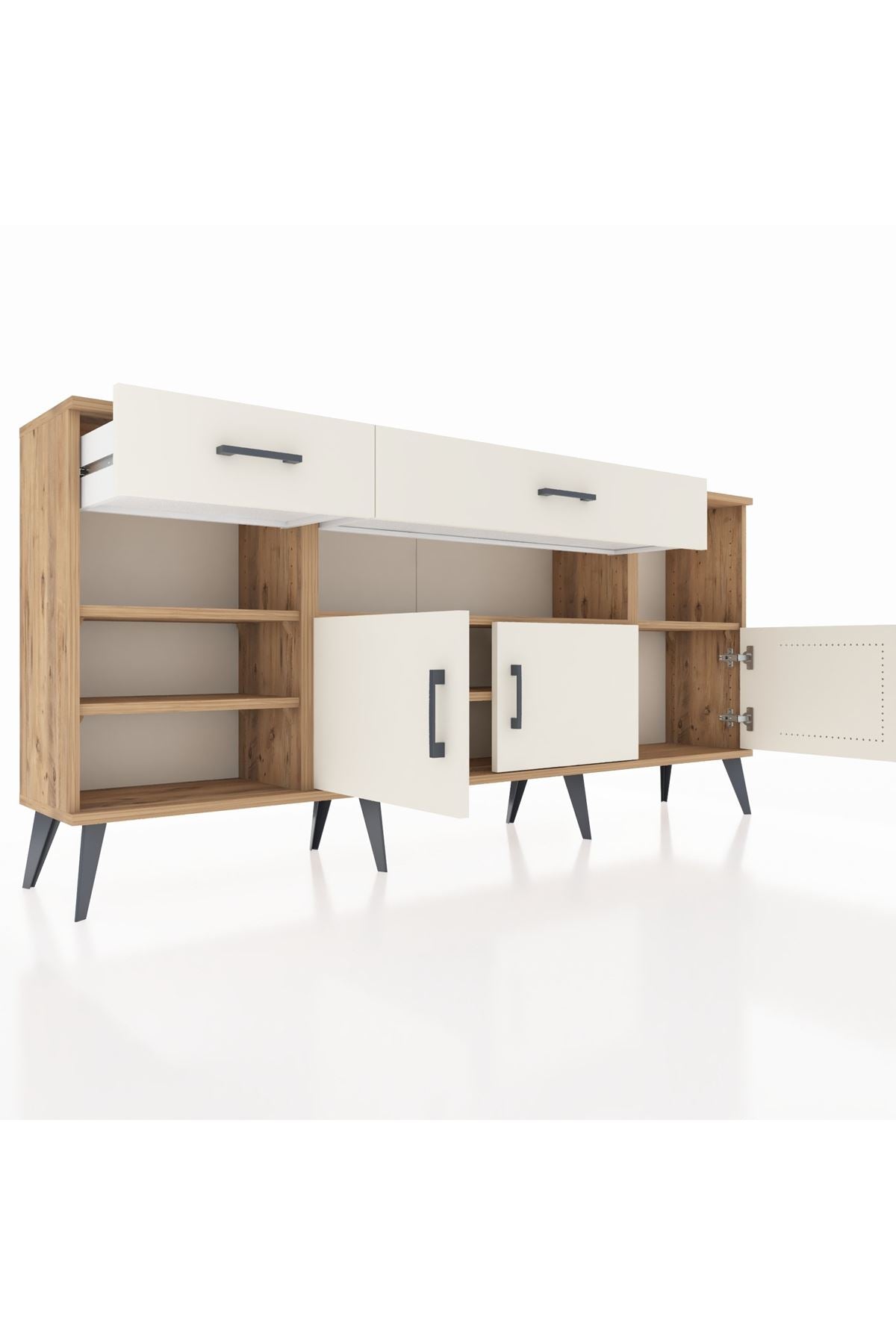 Arges Konsol 5 Raflı 2 Çekmeceli 3 Kapaklı 176x30x83 - S148M013V22A