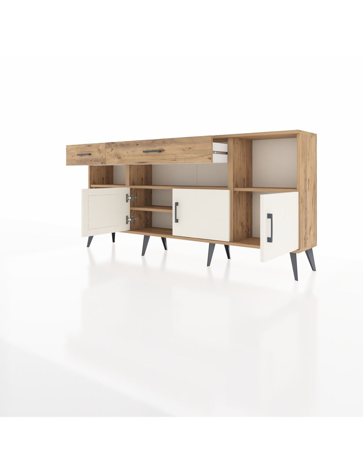 Arges Konsol 5 Raflı 2 Çekmeceli 3 Kapaklı 176x30x83 - S148M013V24A