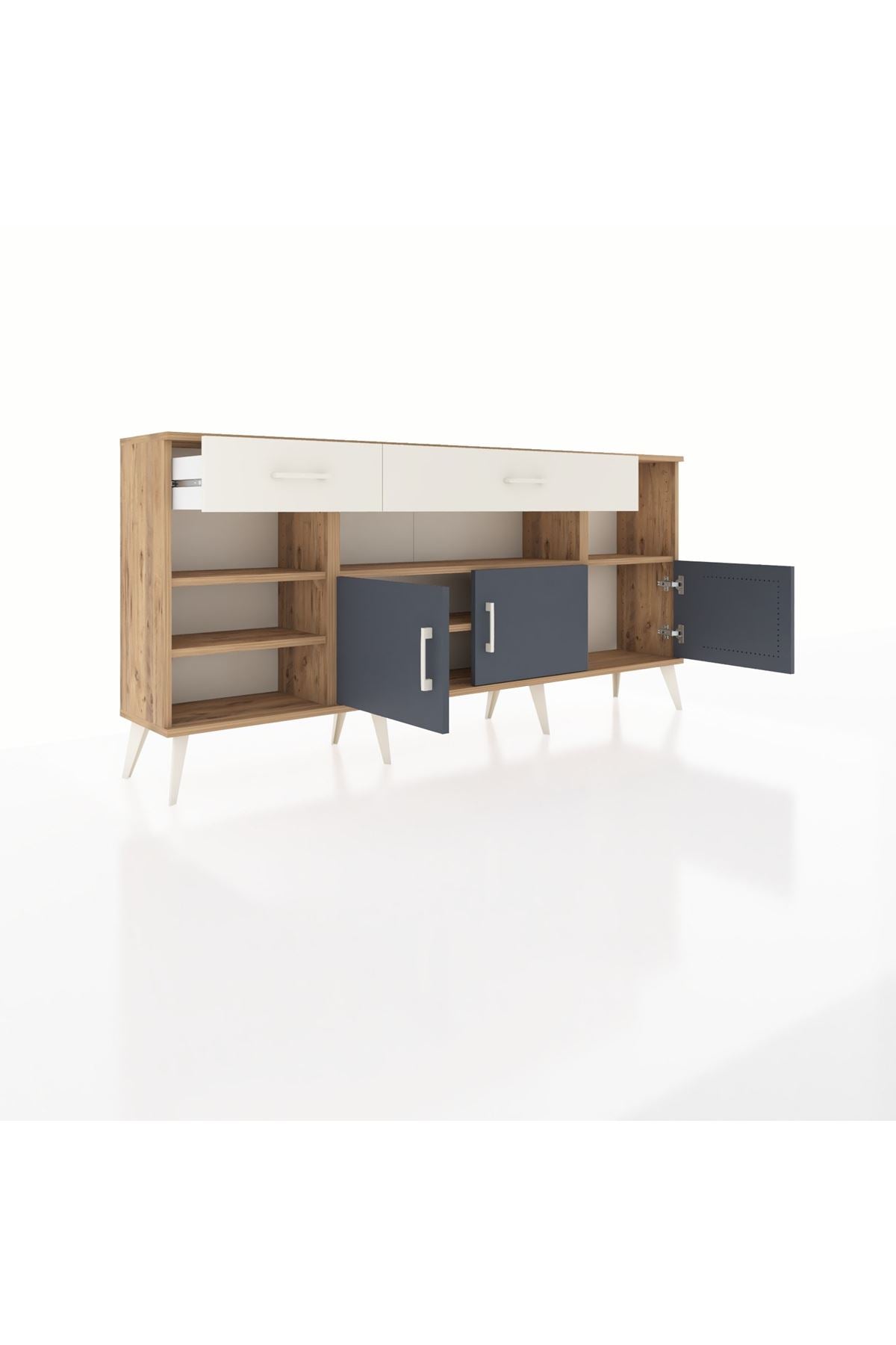 Arges Konsol 5 Raflı 2 Çekmeceli 3 Kapaklı 176x30x83 - S148M013V25A