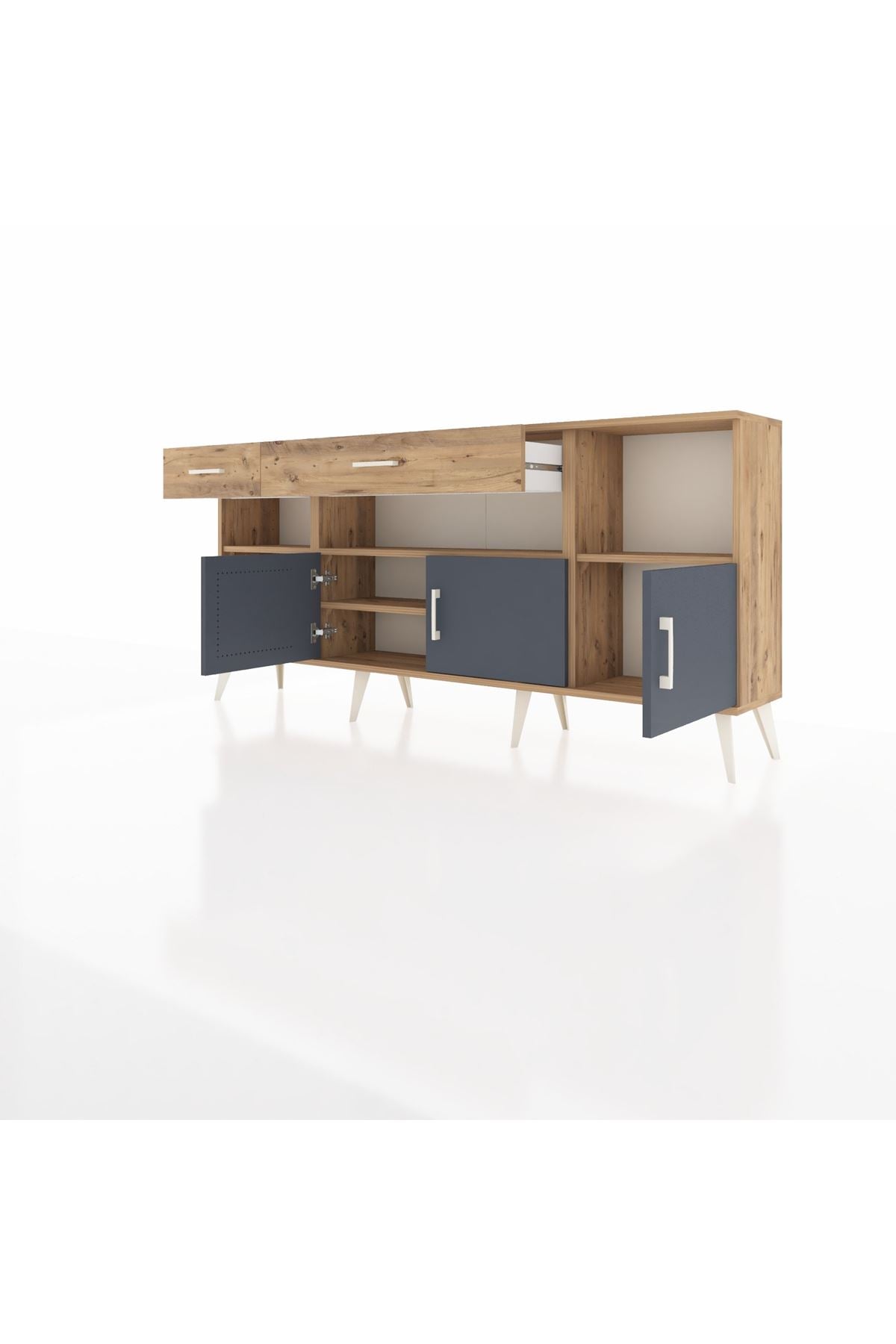 Arges Konsol 5 Raflı 2 Çekmeceli 3 Kapaklı 176x30x83 - S148M013V27A