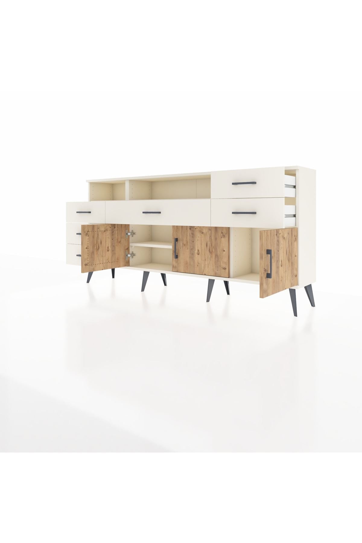 Arges Konsol 3 Raflı 6 Çekmeceli 3 Kapaklı 176x30x83 - S148M014V01A