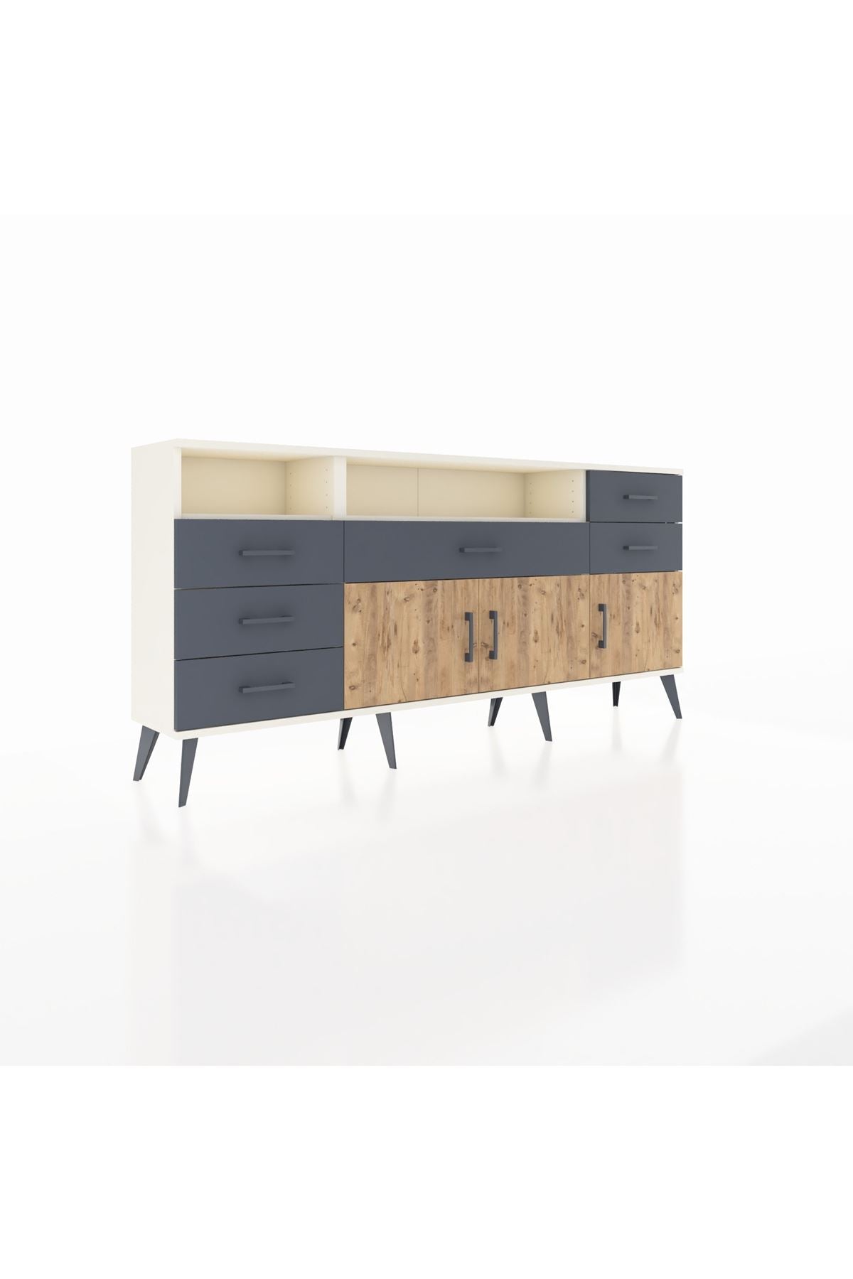 Arges Konsol 3 Raflı 6 Çekmeceli 3 Kapaklı 176x30x83 - S148M014V02A