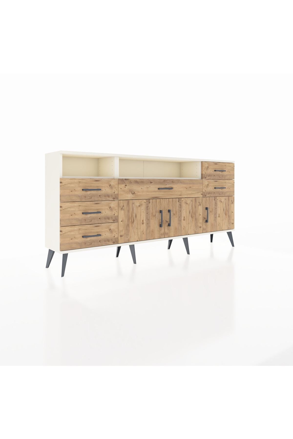 Arges Konsol 3 Raflı 6 Çekmeceli 3 Kapaklı 176x30x83 - S148M014V03A