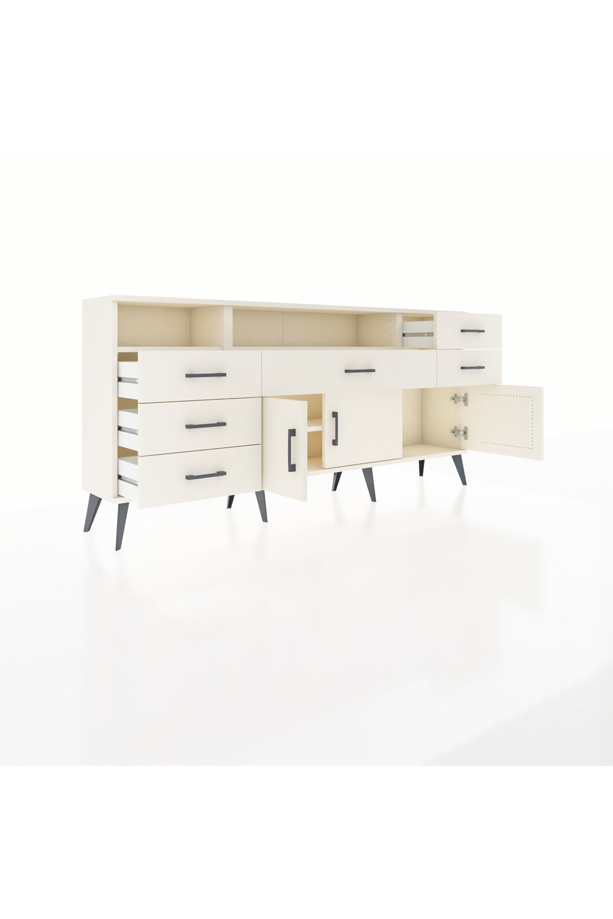 Arges Konsol 3 Raflı 6 Çekmeceli 3 Kapaklı 176x30x83 - S148M014V04A