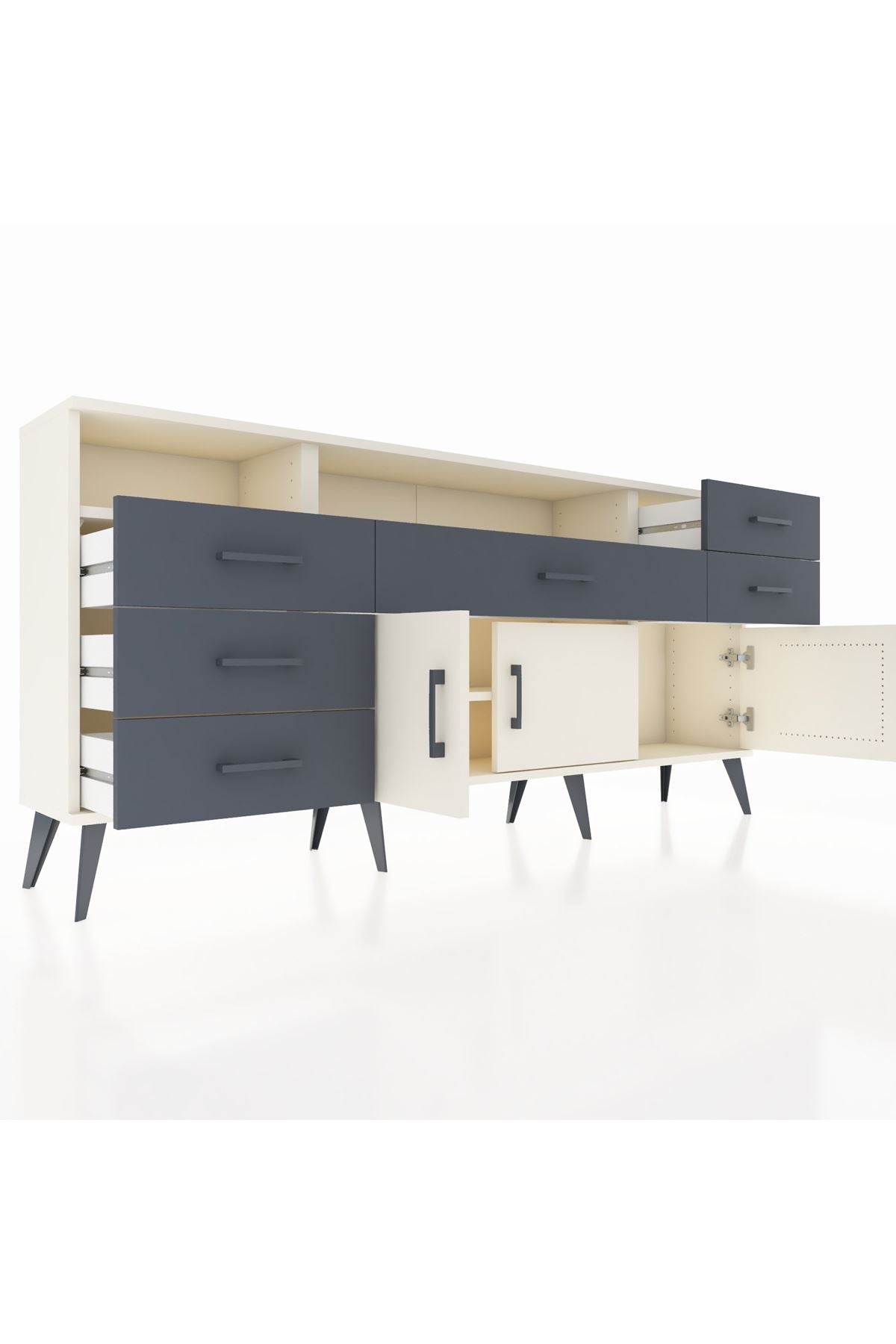 Arges Konsol 3 Raflı 6 Çekmeceli 3 Kapaklı 176x30x83 - S148M014V05A