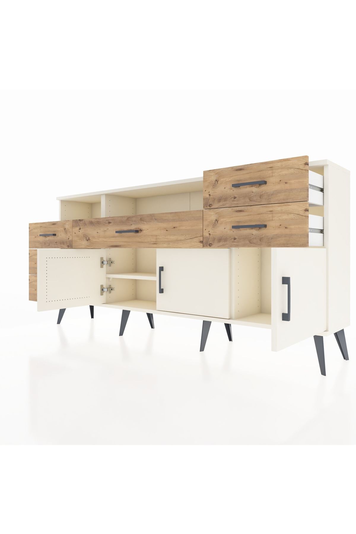 Arges Konsol 3 Raflı 6 Çekmeceli 3 Kapaklı 176x30x83 - S148M014V06A