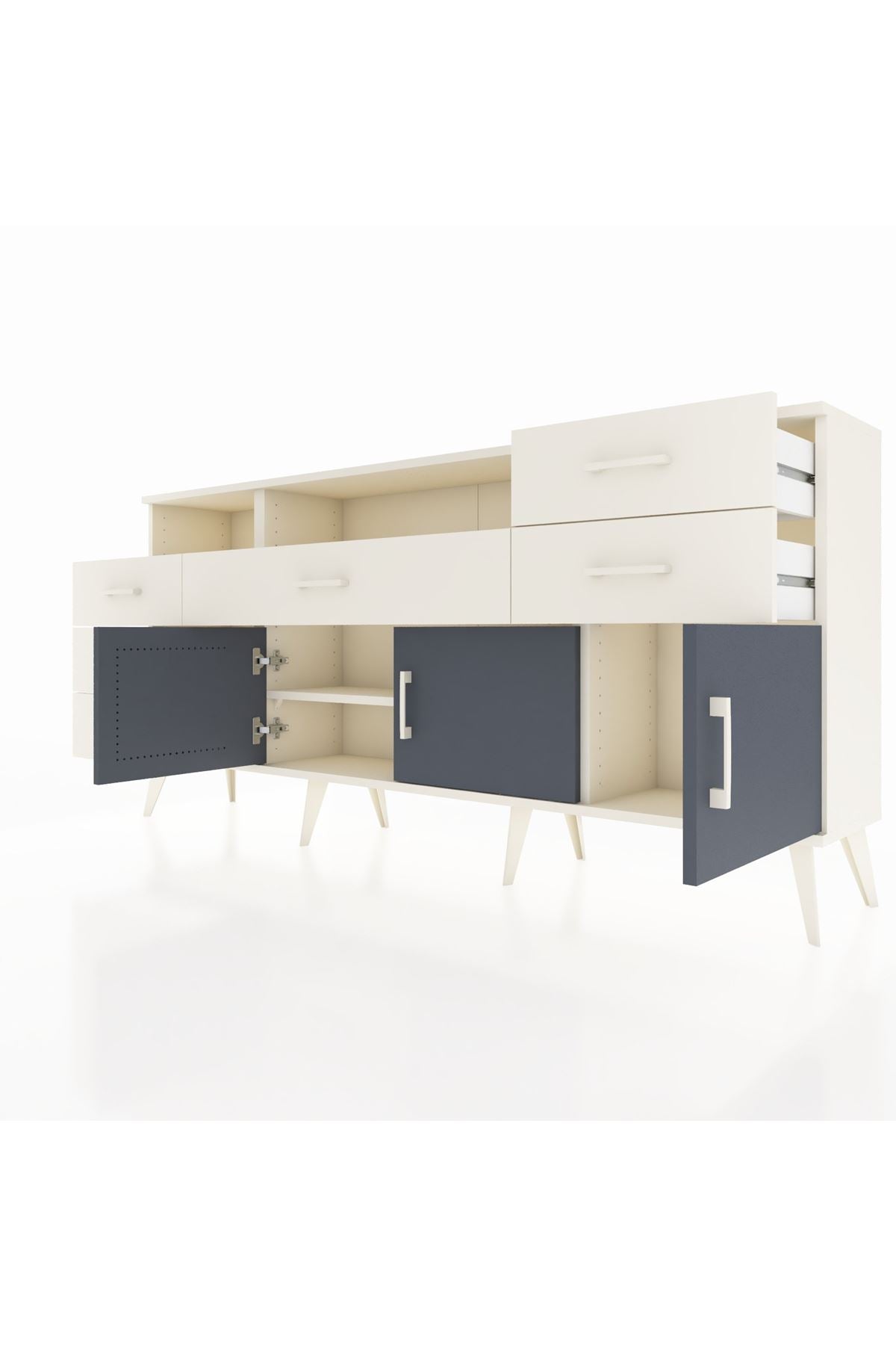 Arges Konsol 3 Raflı 6 Çekmeceli 3 Kapaklı 176x30x83 - S148M014V07A
