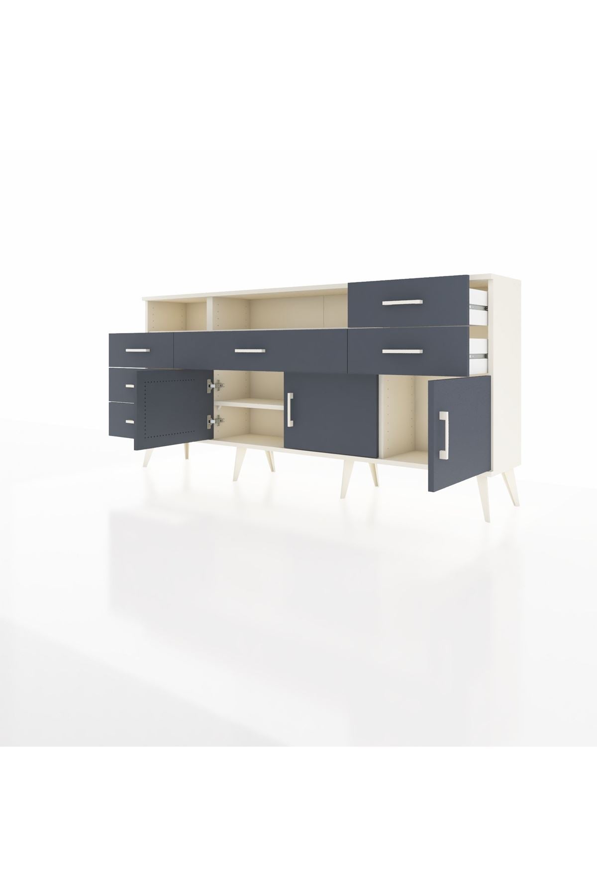 Arges Konsol 3 Raflı 6 Çekmeceli 3 Kapaklı 176x30x83 - S148M014V08A