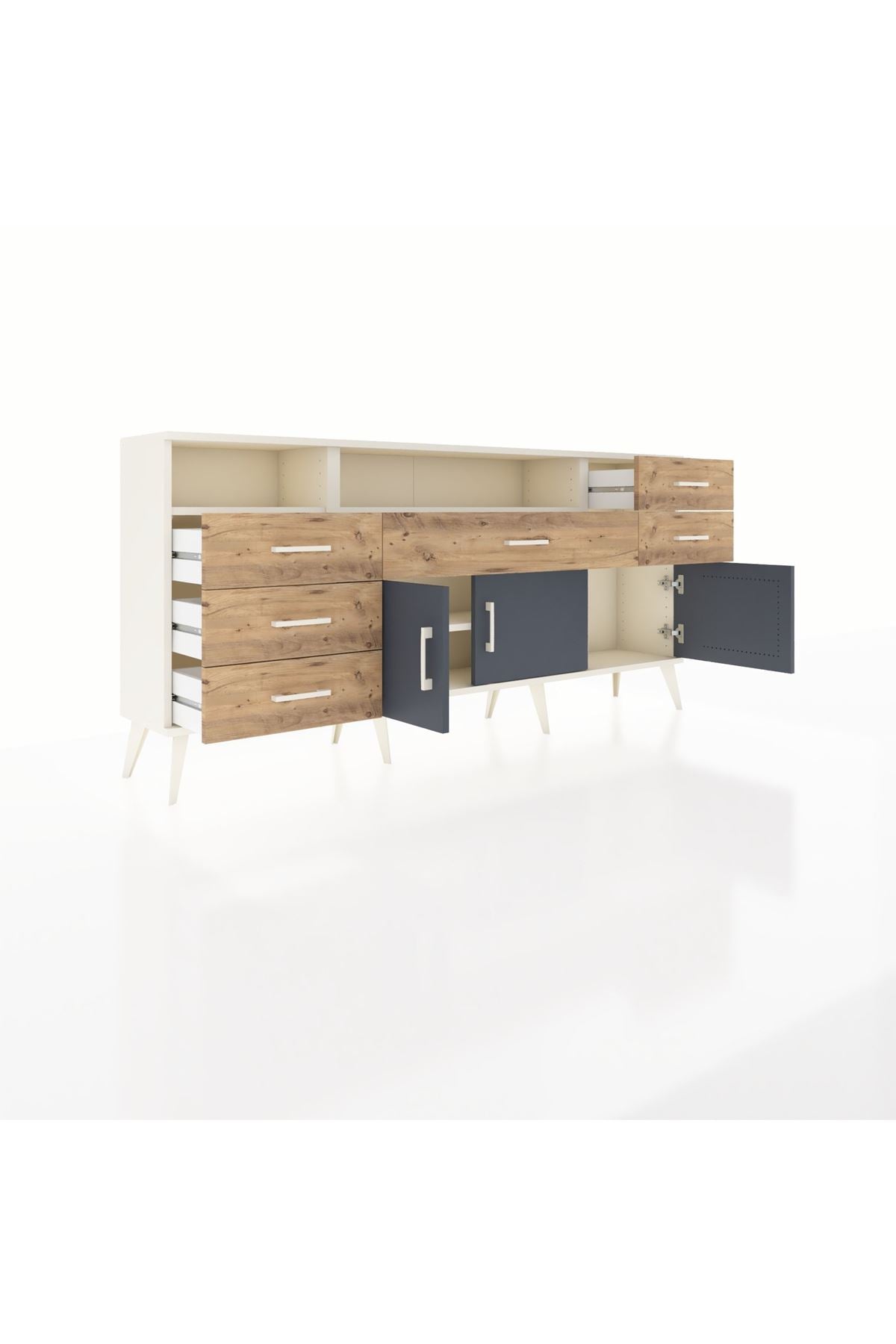 Arges Konsol 3 Raflı 6 Çekmeceli 3 Kapaklı 176x30x83 - S148M014V09A
