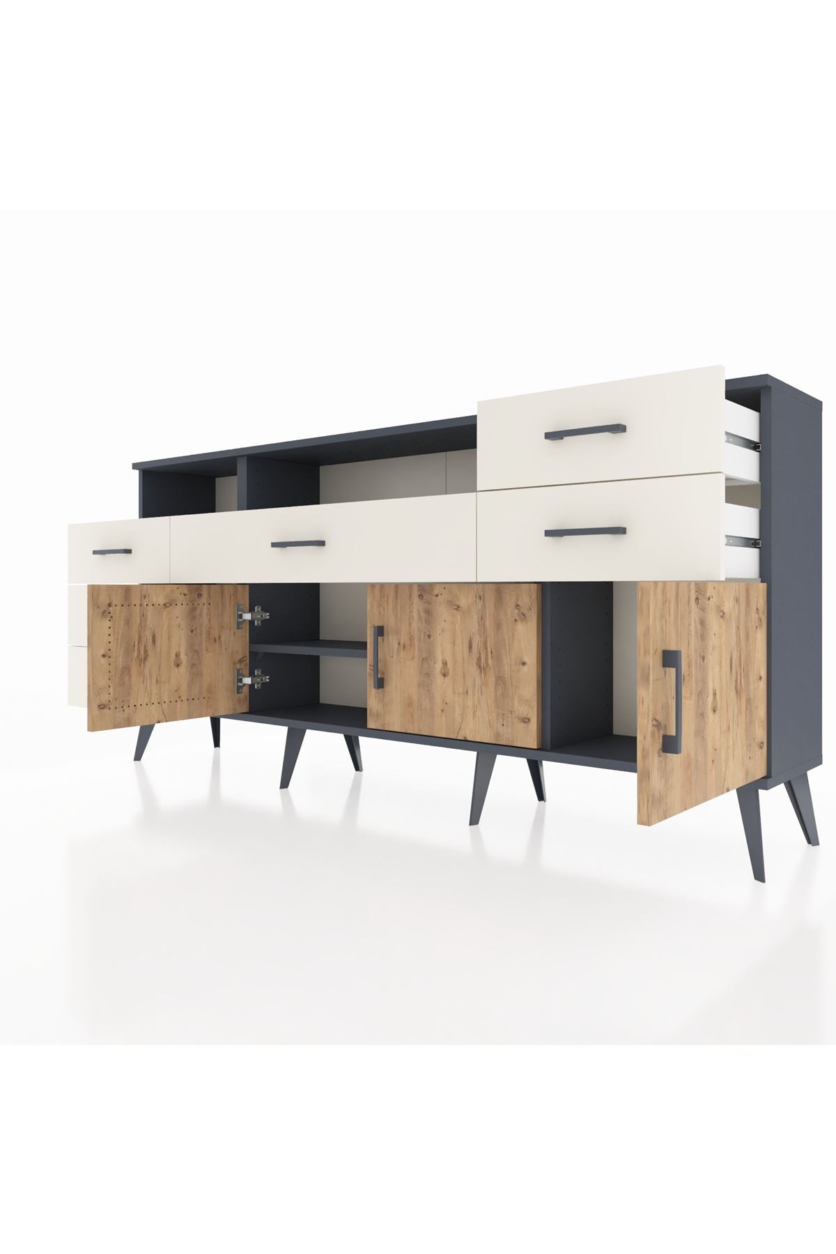 Arges Konsol 3 Raflı 6 Çekmeceli 3 Kapaklı 176x30x83 - S148M014V10A