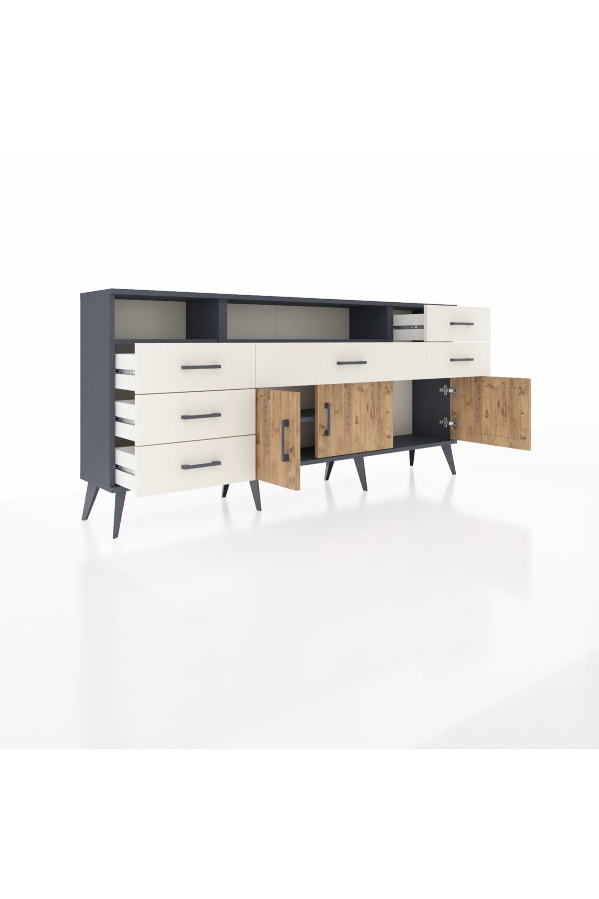 Arges Konsol 3 Raflı 6 Çekmeceli 3 Kapaklı 176x30x83 - S148M014V10A