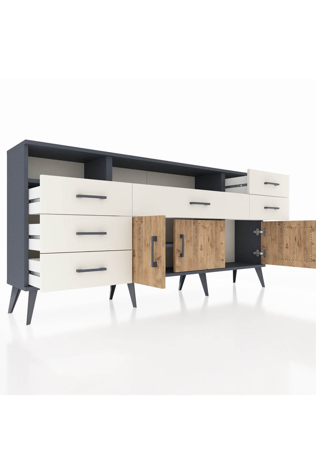 Arges Konsol 3 Raflı 6 Çekmeceli 3 Kapaklı 176x30x83 - S148M014V10A