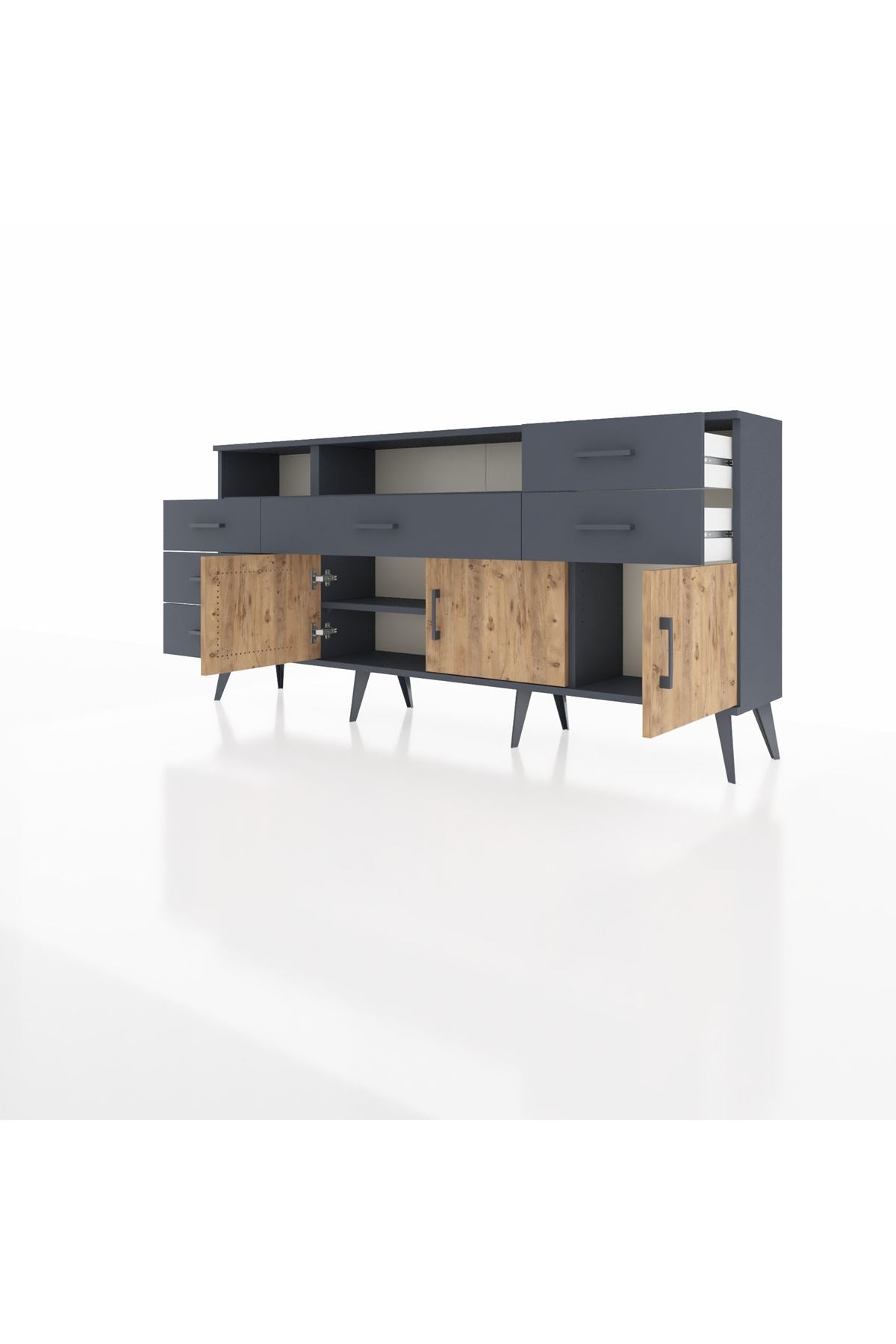 Arges Konsol 3 Raflı 6 Çekmeceli 3 Kapaklı 176x30x83 - S148M014V11A