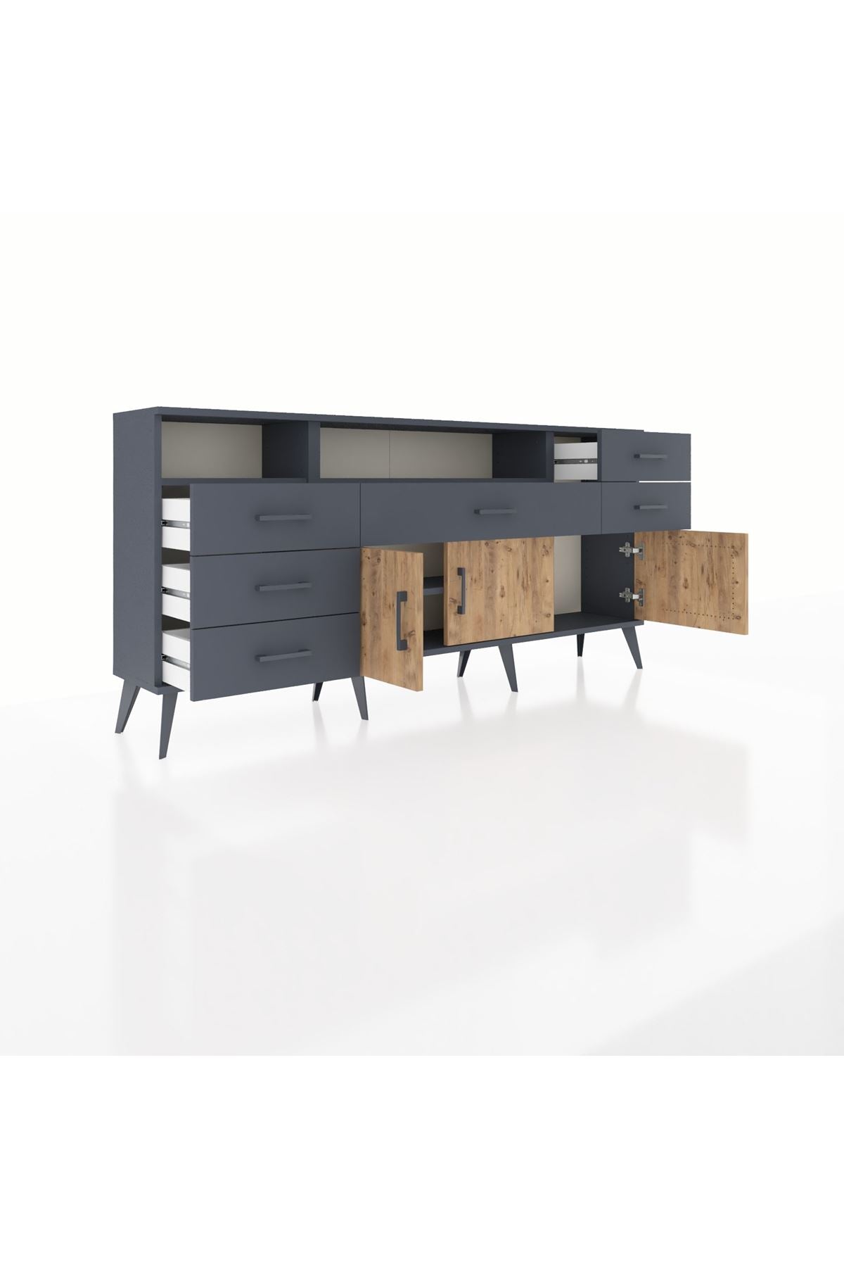 Arges Konsol 3 Raflı 6 Çekmeceli 3 Kapaklı 176x30x83 - S148M014V11A