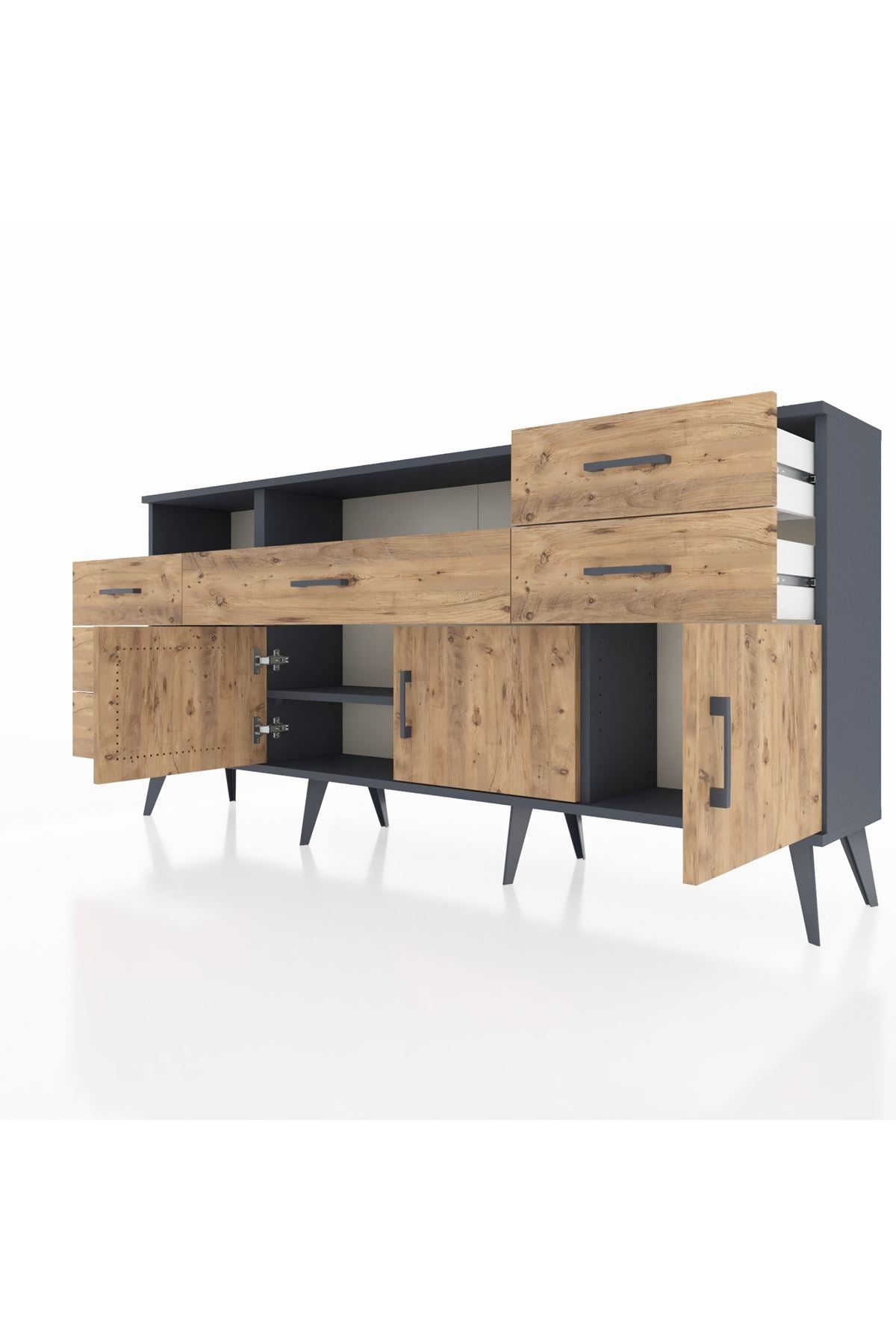 Arges Konsol 3 Raflı 6 Çekmeceli 3 Kapaklı 176x30x83 - S148M014V12A