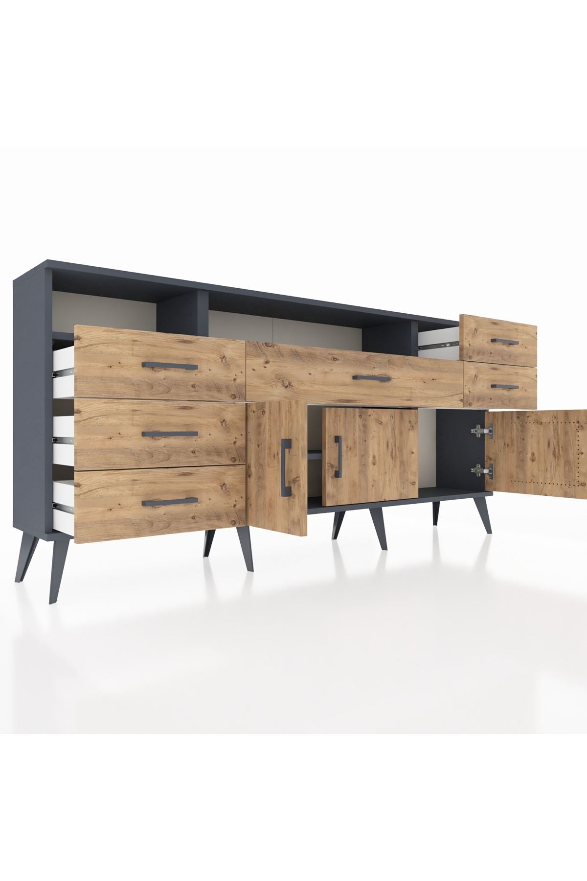 Arges Konsol 3 Raflı 6 Çekmeceli 3 Kapaklı 176x30x83 - S148M014V12A