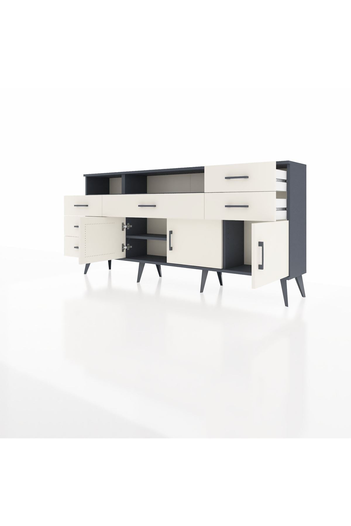 Arges Konsol 3 Raflı 6 Çekmeceli 3 Kapaklı 176x30x83 - S148M014V13A