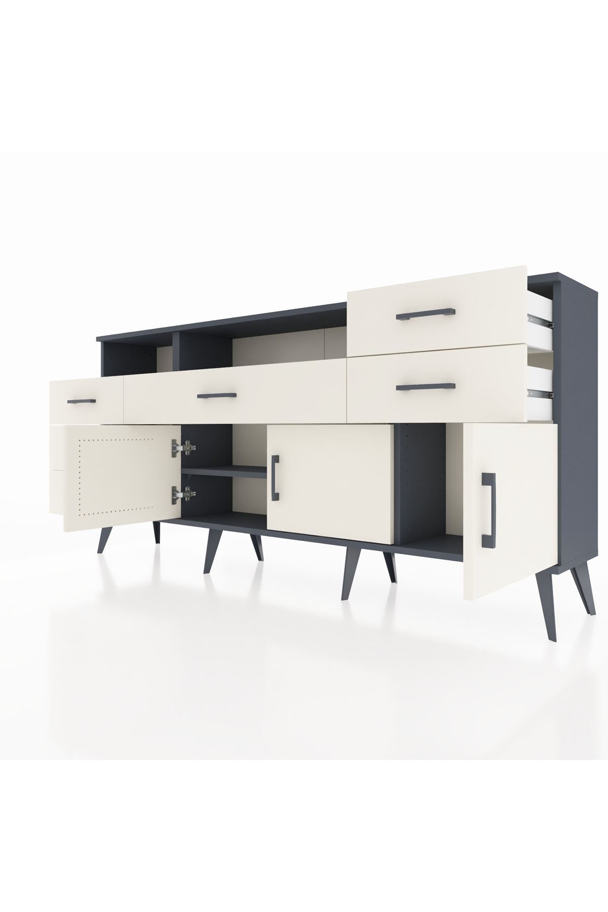 Arges Konsol 3 Raflı 6 Çekmeceli 3 Kapaklı 176x30x83 - S148M014V13A