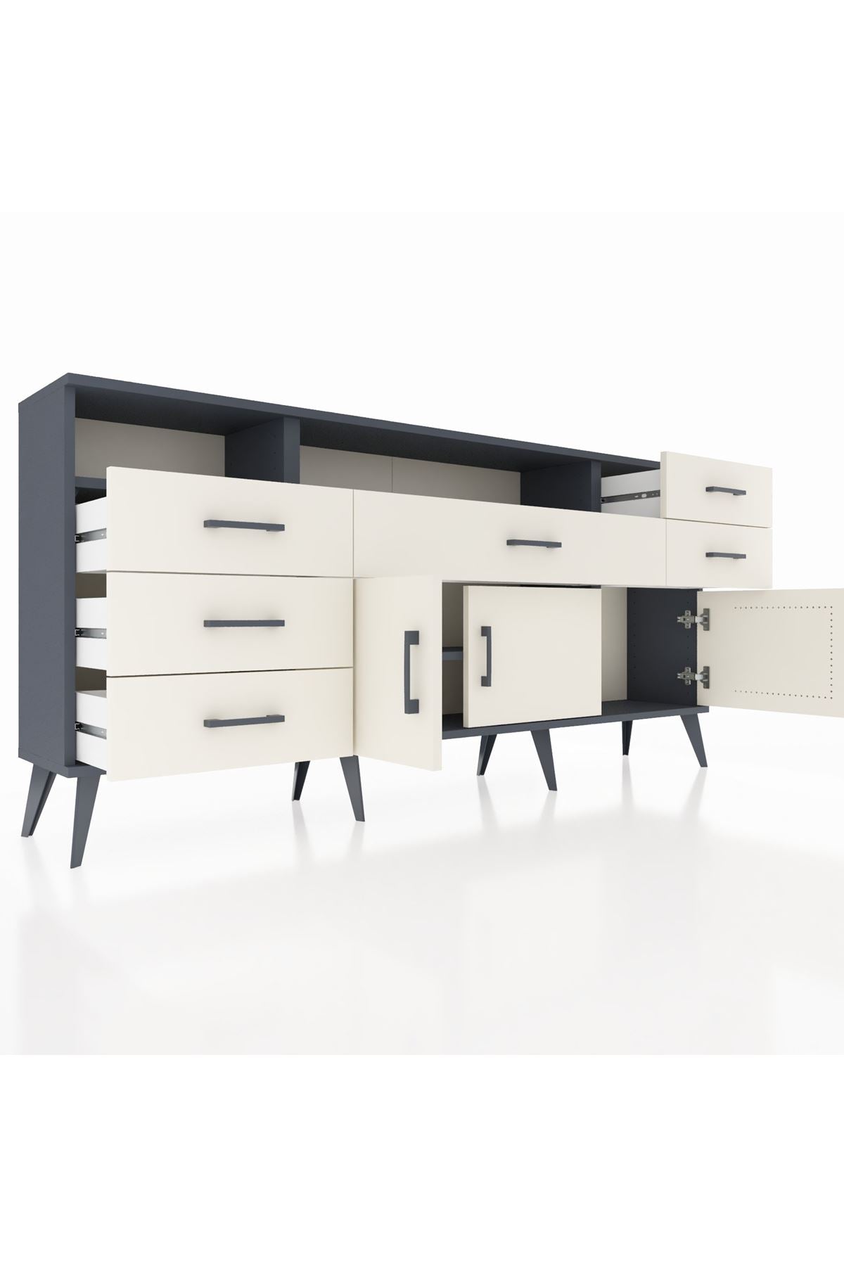 Arges Konsol 3 Raflı 6 Çekmeceli 3 Kapaklı 176x30x83 - S148M014V13A